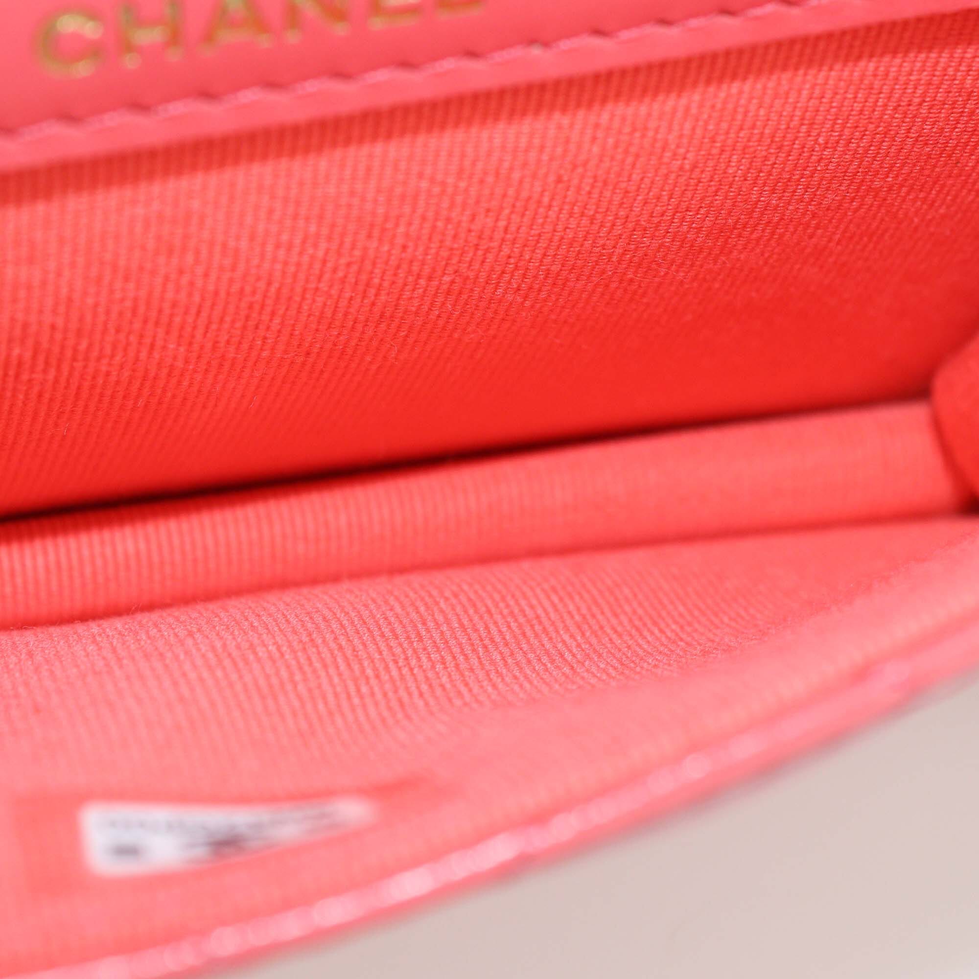Chanel Pink Apricot Quilted Mini Wallet On Chain Womens Chanel