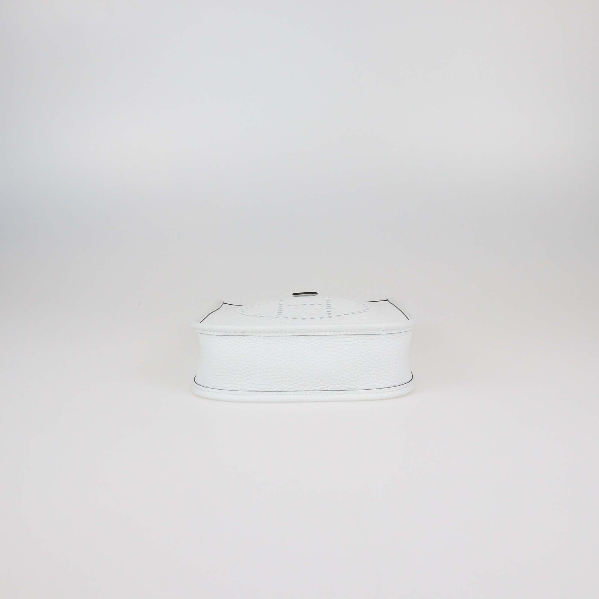 Hermes New White Clemence Leather Evelyne TPM Bag