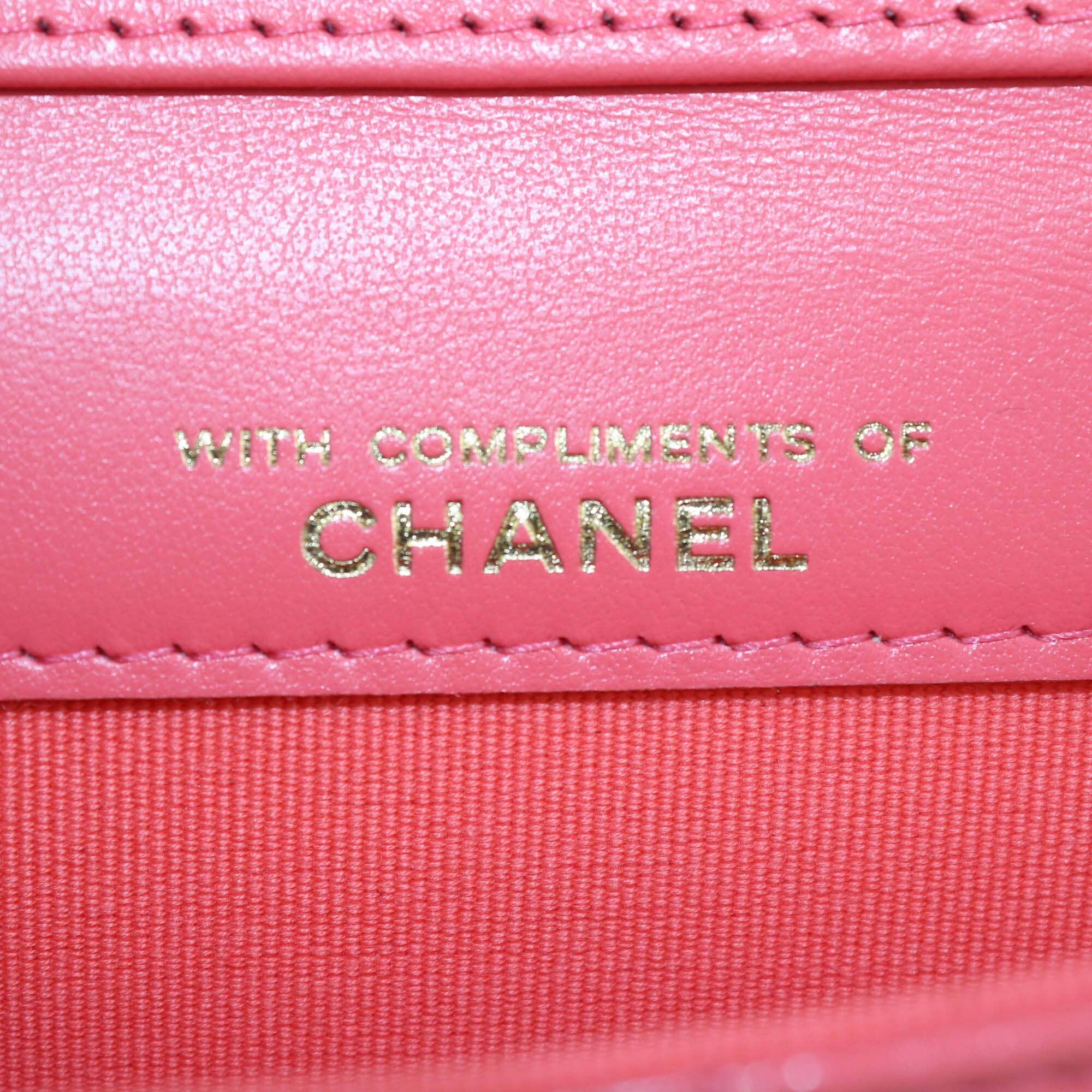 Chanel Pink Apricot Quilted Mini Wallet On Chain Womens Chanel