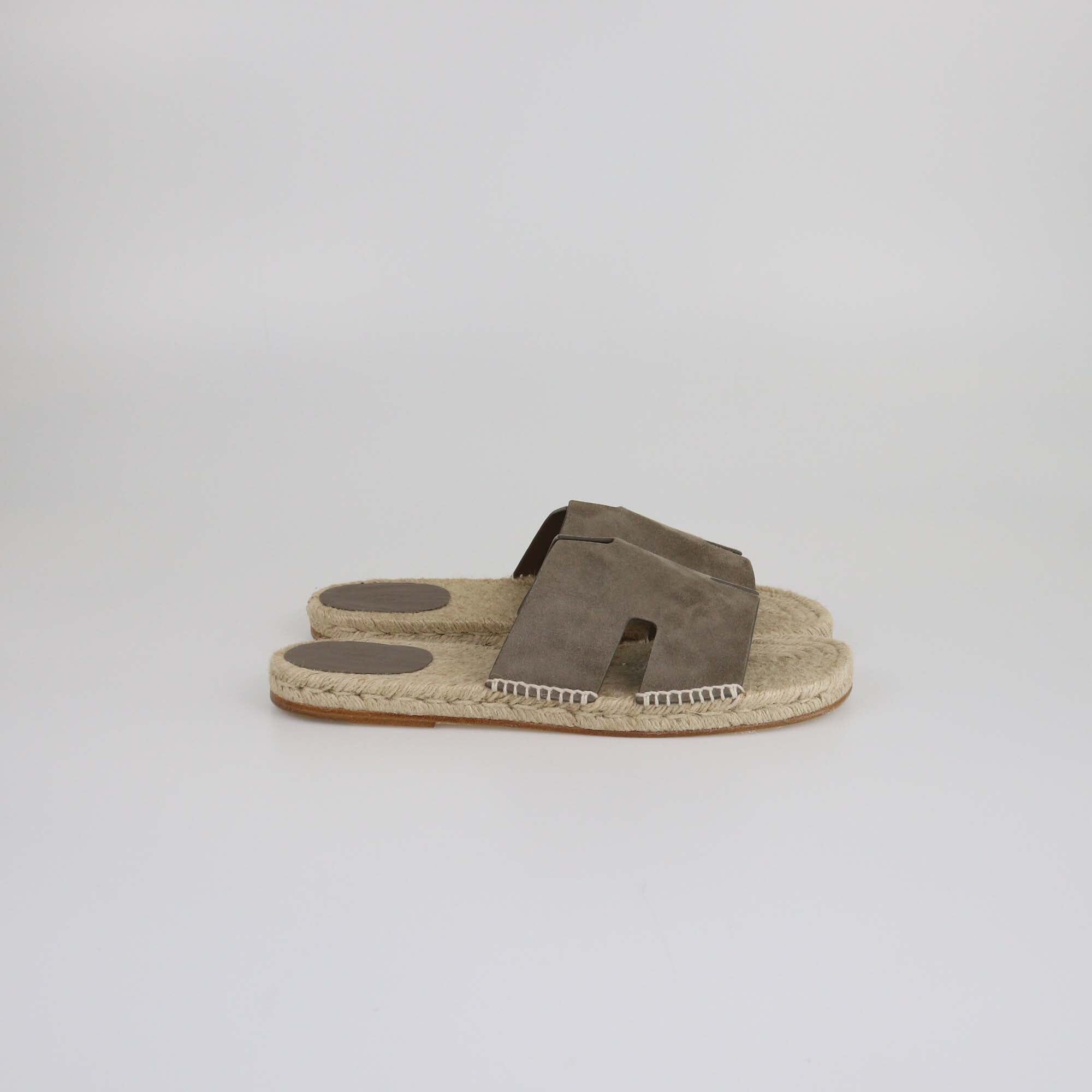 Hermes Etoupe Antigua Espadrille Flats Mens Hermes