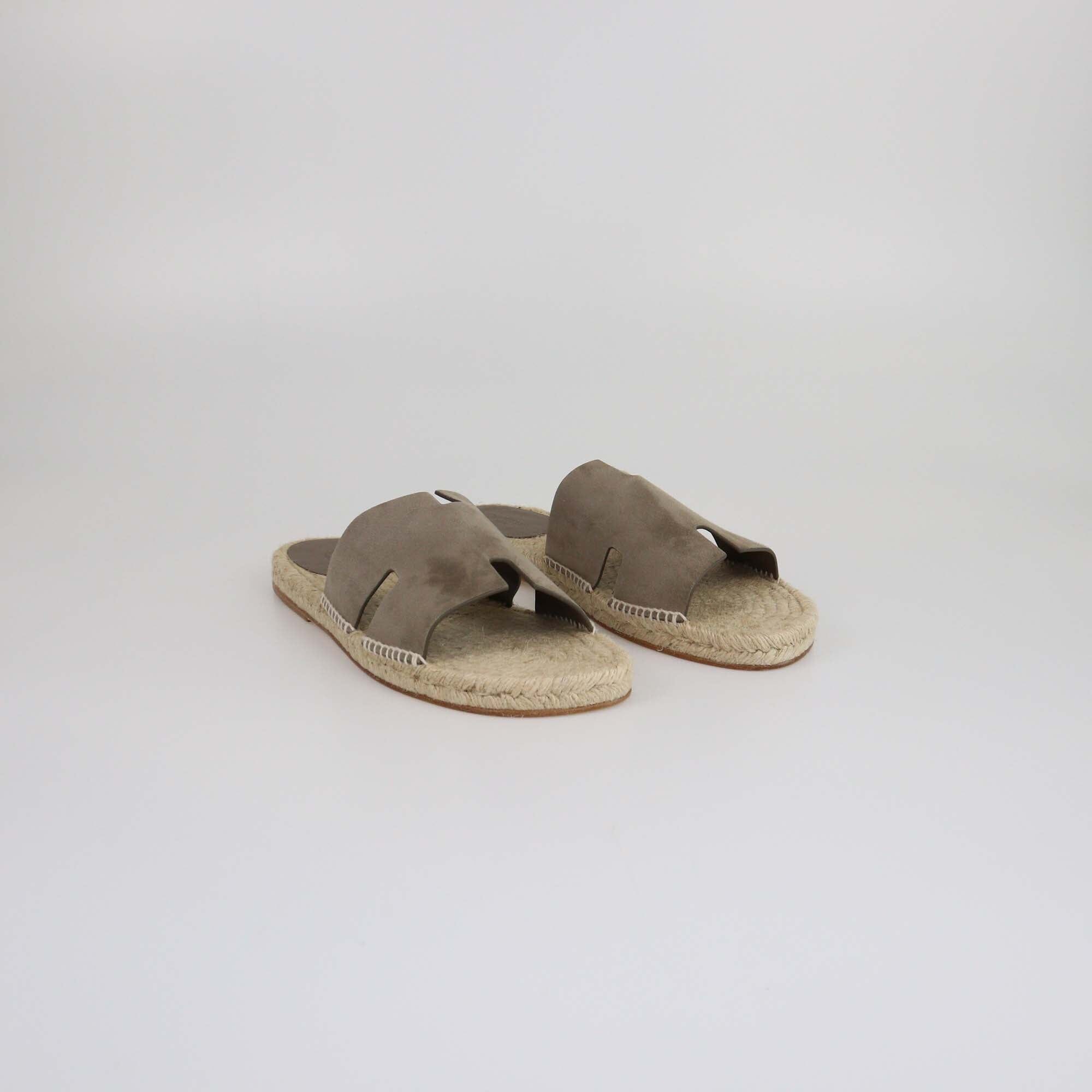 Hermes Etoupe Antigua Espadrille Flats Mens Hermes