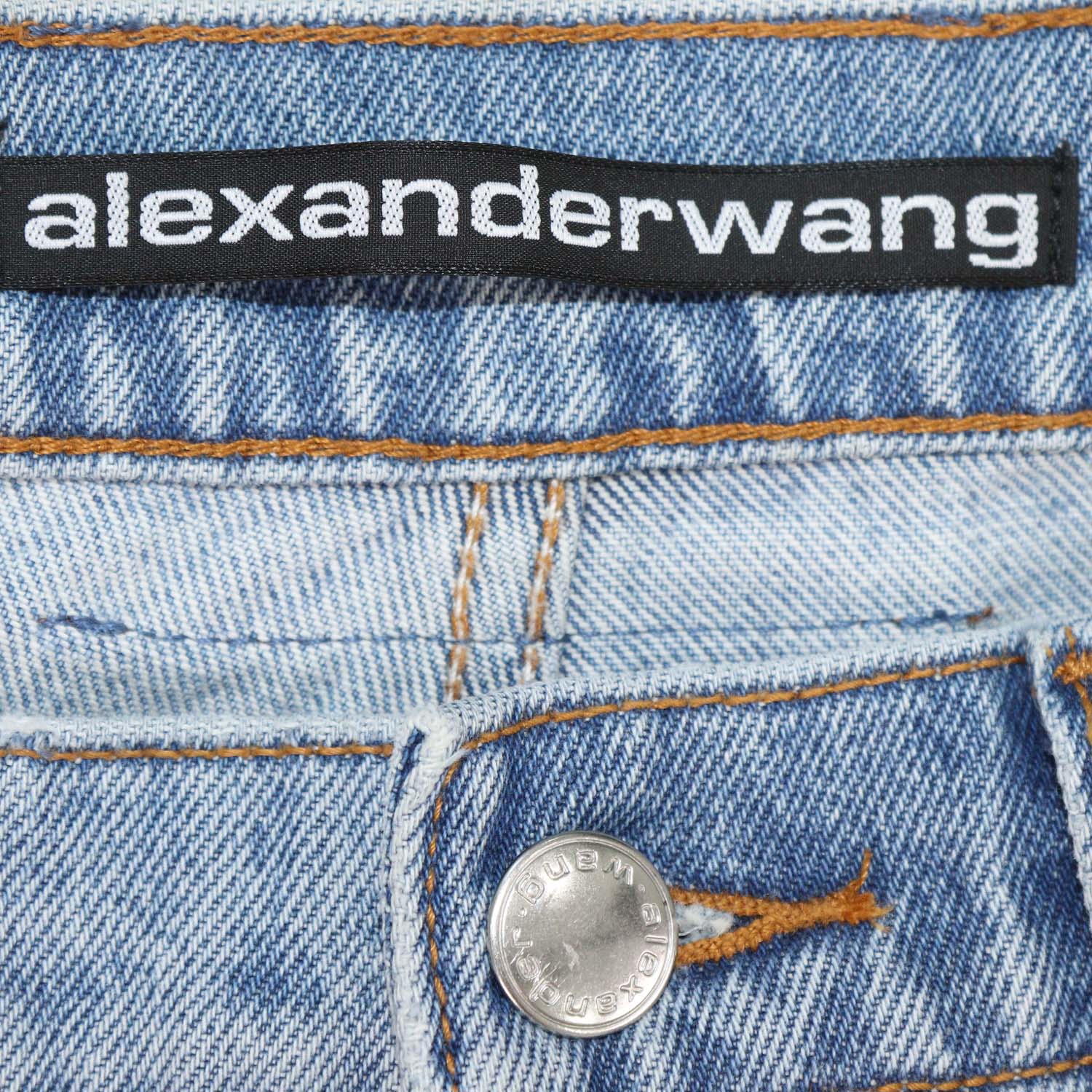 Alexander Wang Blue Denim EZ-Cut Out Straight Fit Pants
