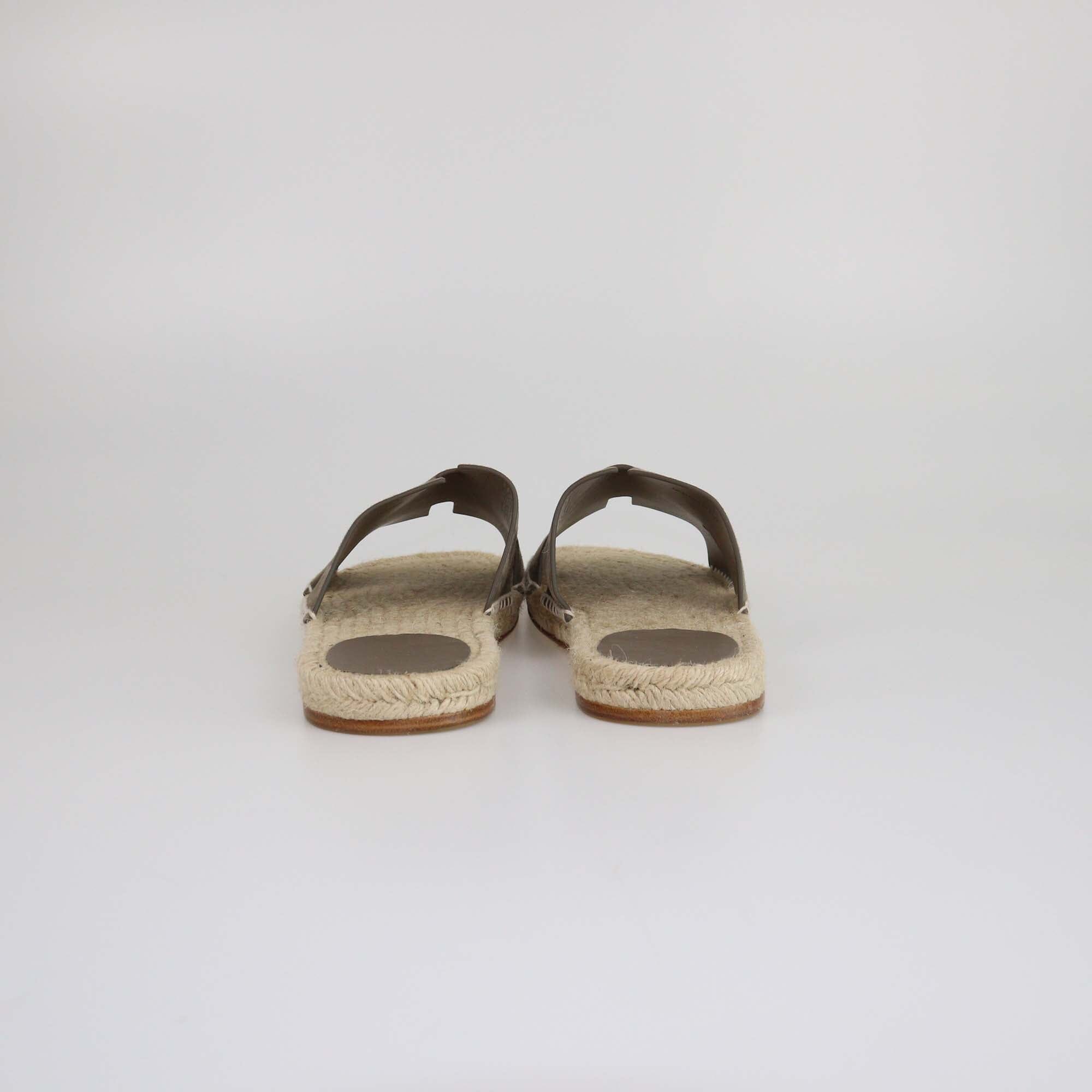 Hermes Etoupe Antigua Espadrille Flats Mens Hermes