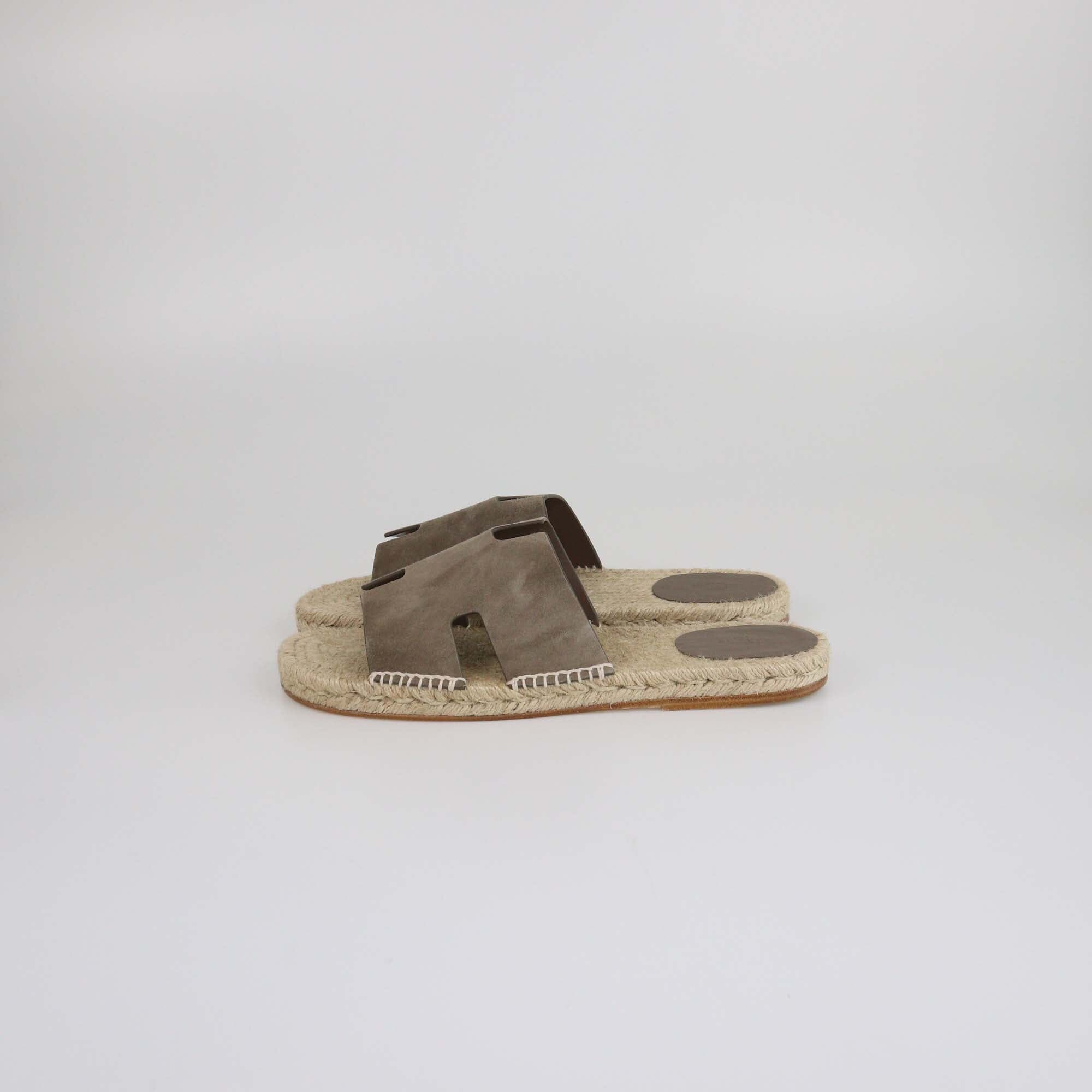 Hermes Etoupe Antigua Espadrille Flats Mens Hermes