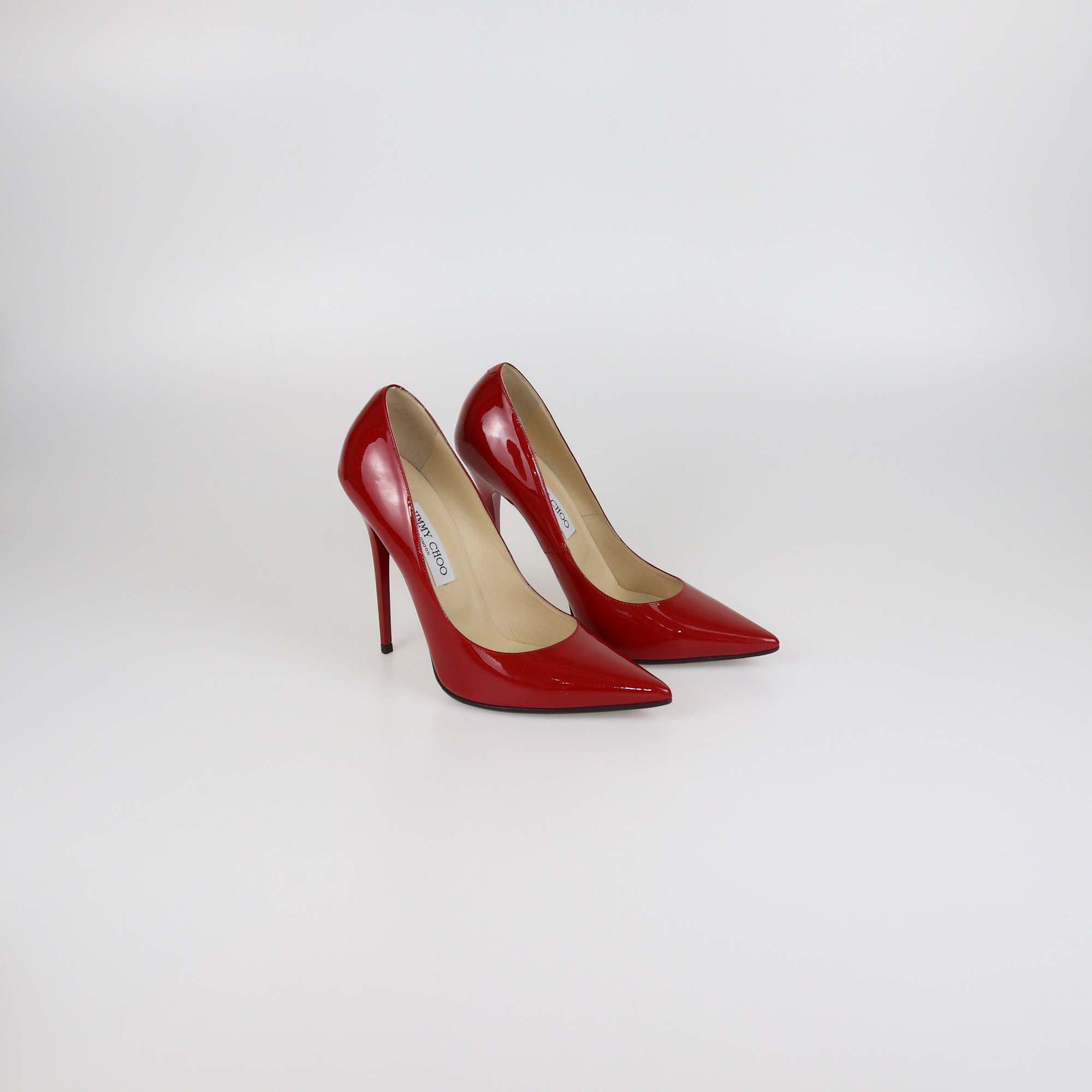 Jimmy Choo Red Patent Leather Romy Pumps