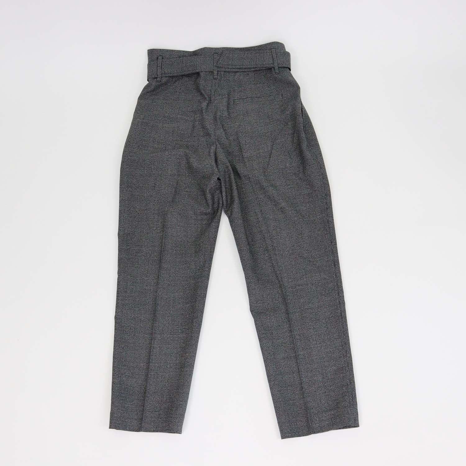 Brunello Cucinelli Black/Grey Wool Houndstooth Print Belted Pants