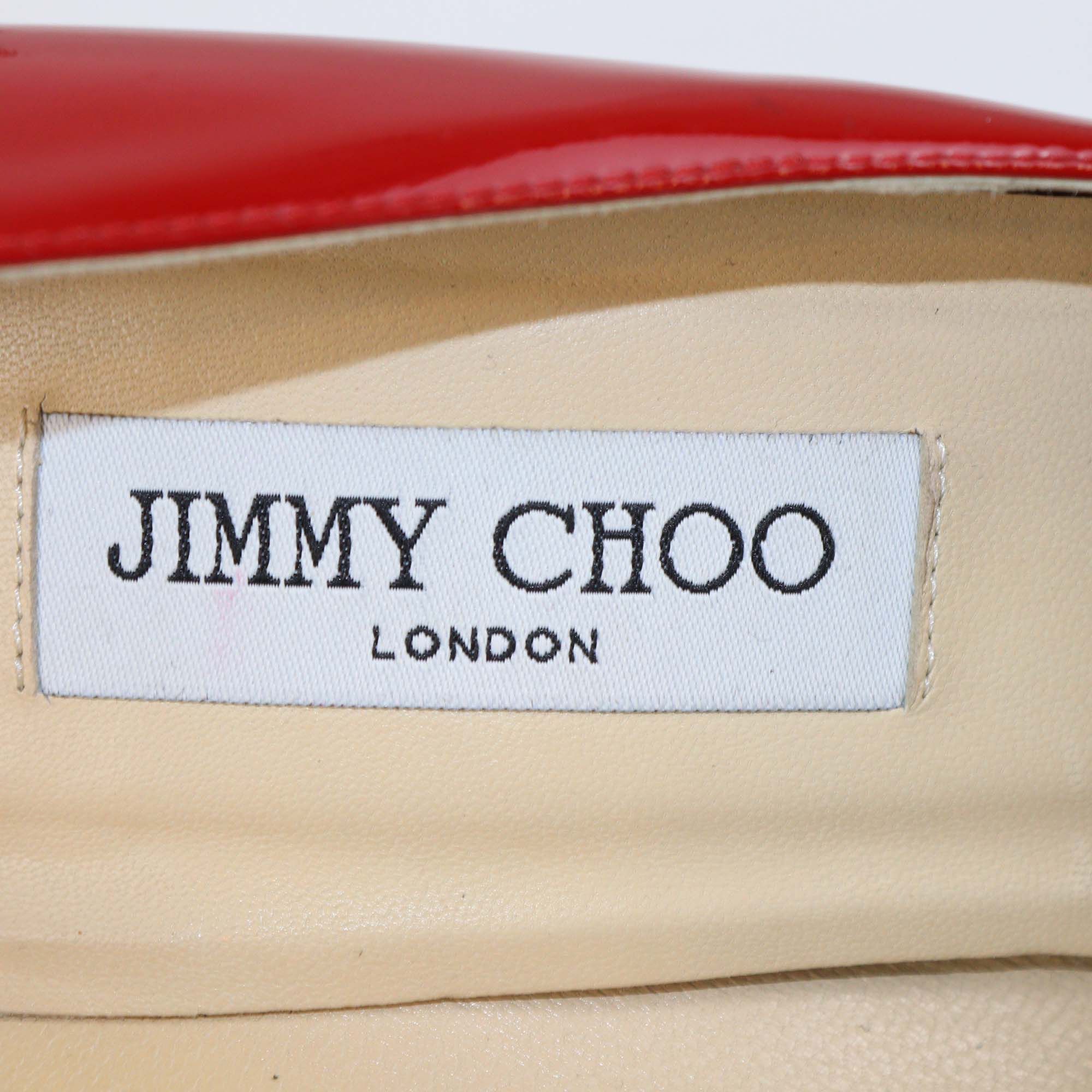 Jimmy Choo Red Patent Leather Romy Pumps