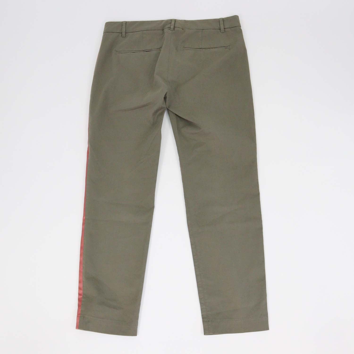 Brunello Cucinelli Army Green Cotton Side Satin Trimmed Pants