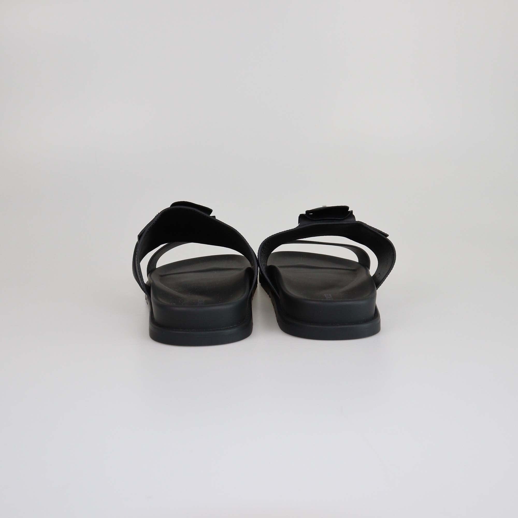 Hermes Noir Epsom Jackson Sandals Mens Hermes