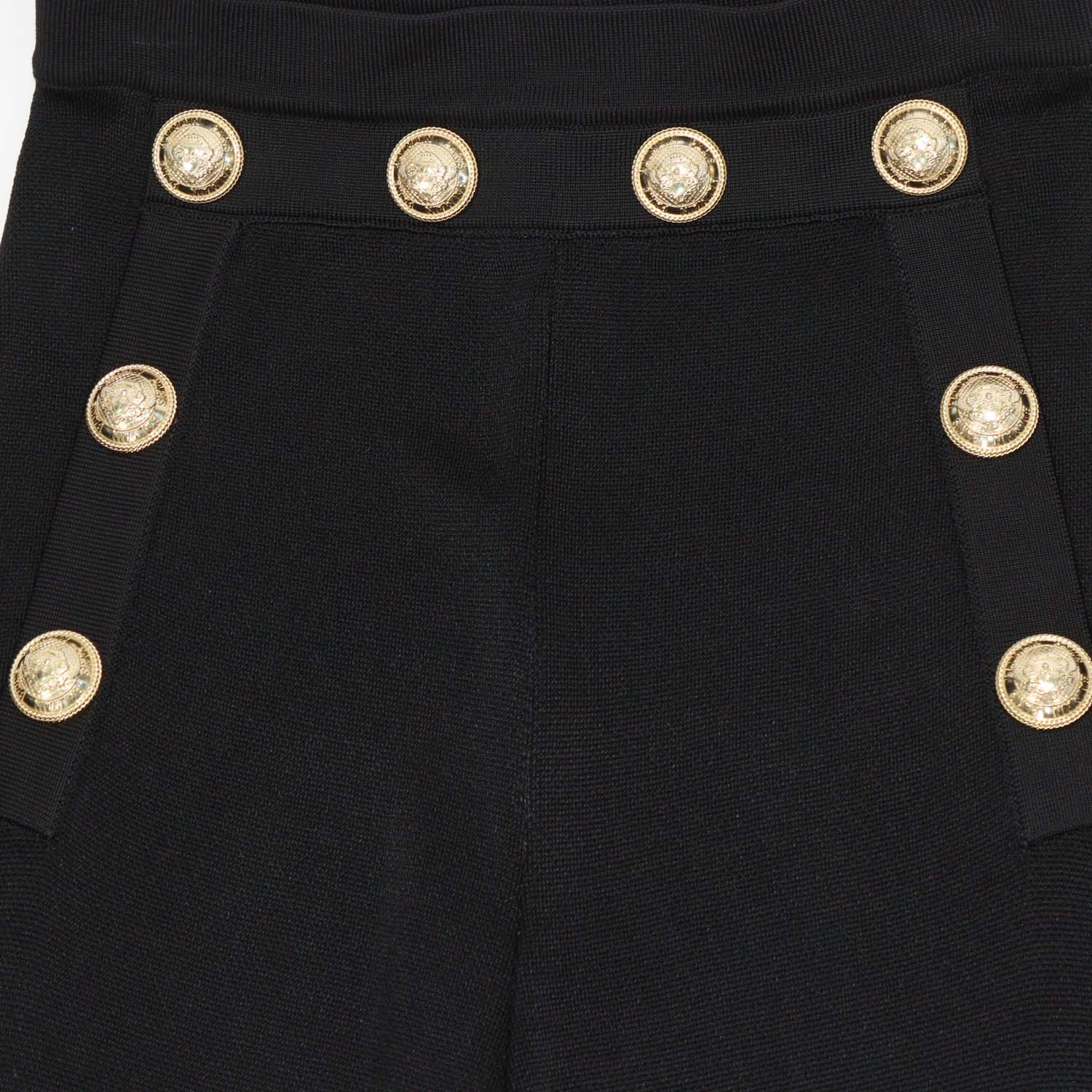 Balmain Black Viscose Button Detailed Flared Trousers