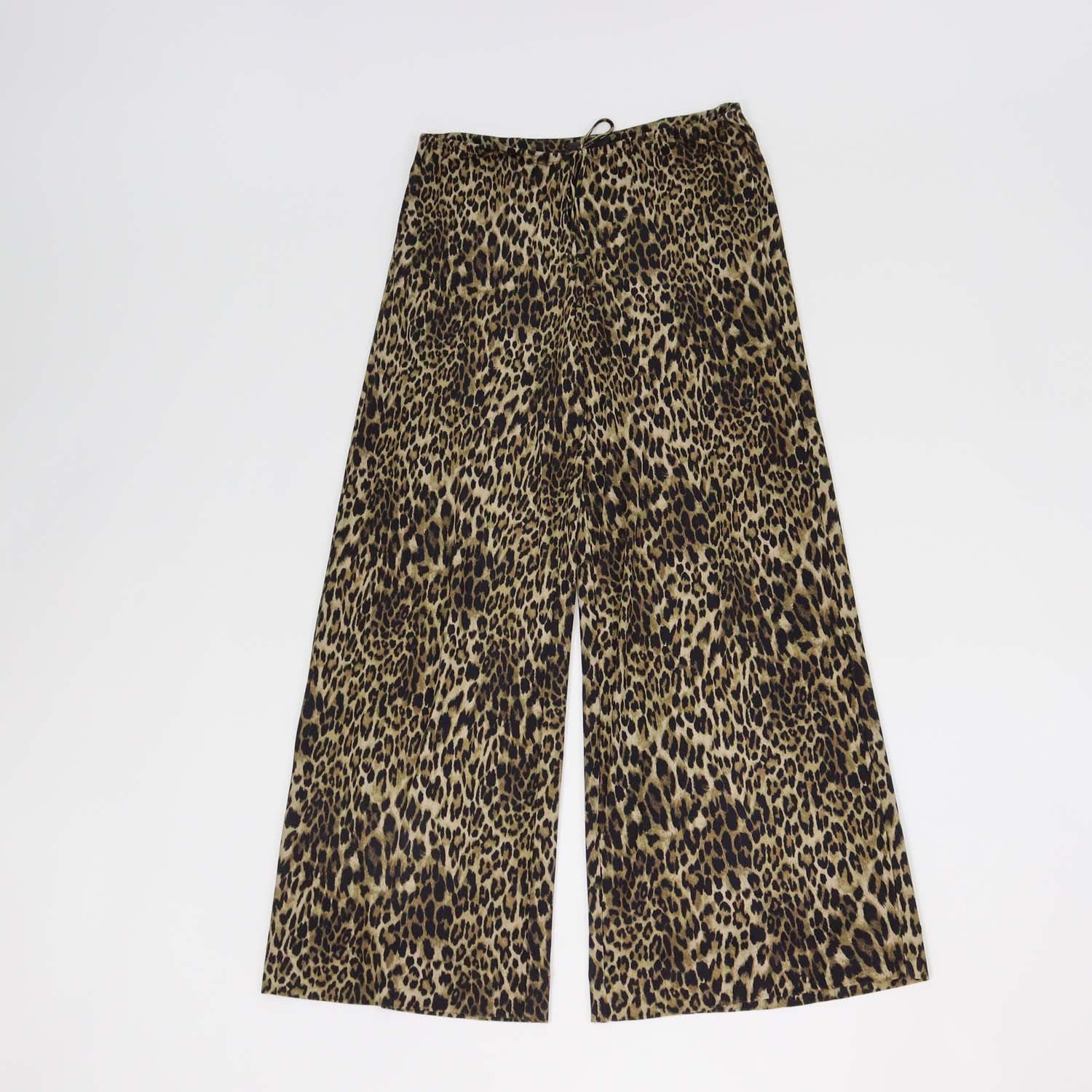 Nili Lotan Black/Olive Green Viscose Leopard Print Adriel Pants