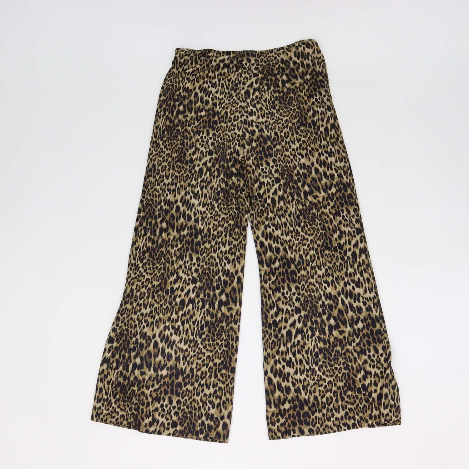 Nili Lotan Black/Olive Green Viscose Leopard Print Adriel Pants