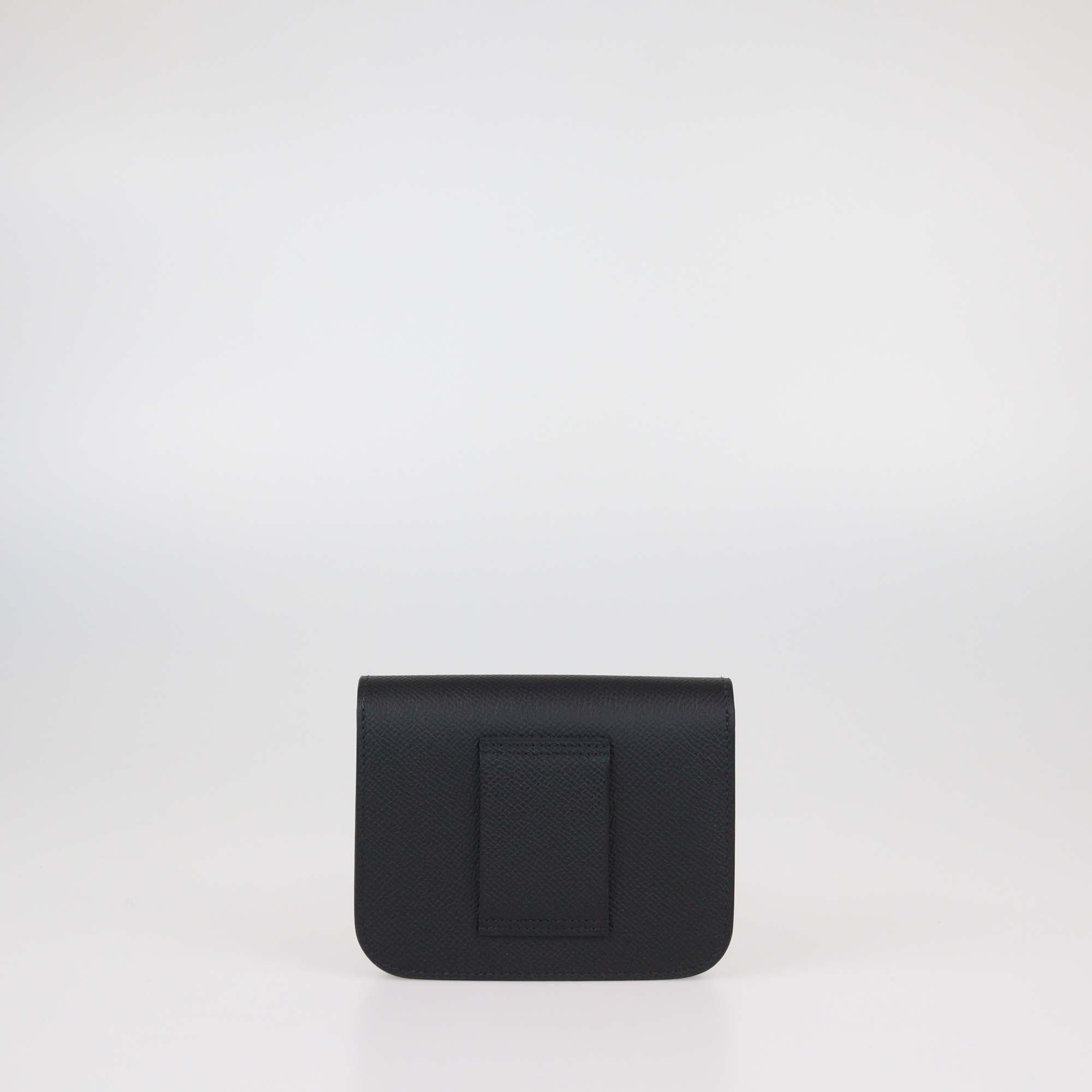 Hermes Black Epsom Leather Constance Slim Wallet