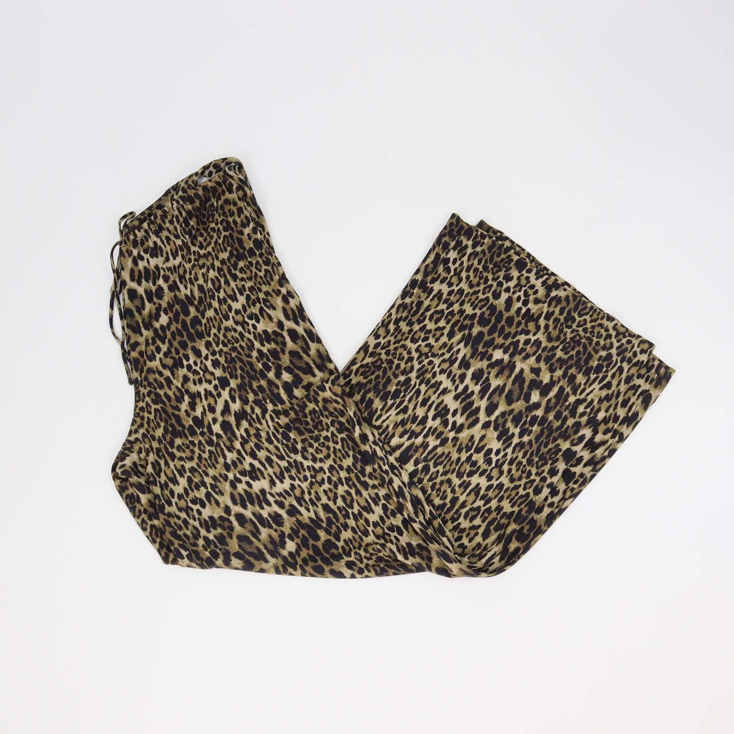 Nili Lotan Black/Olive Green Viscose Leopard Print Adriel Pants