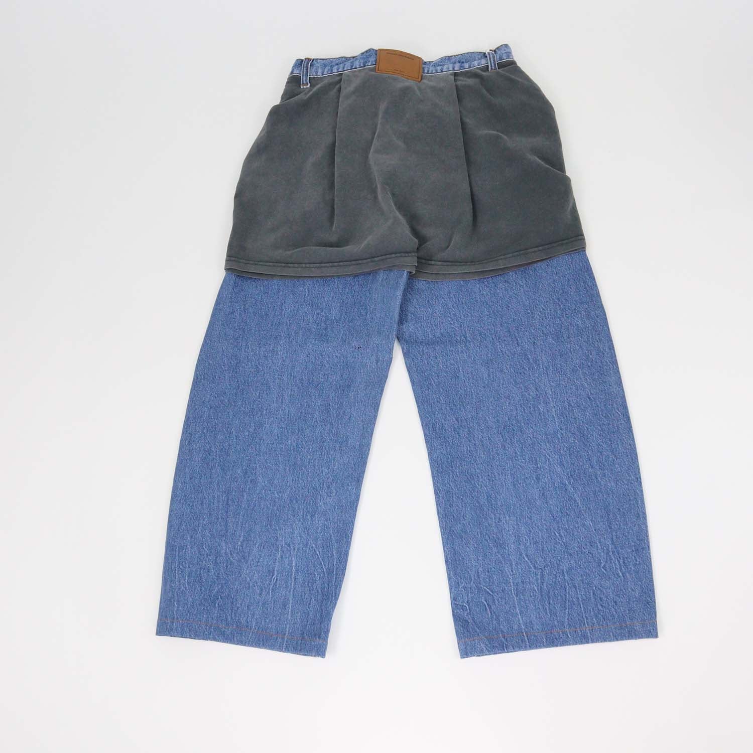 Alexander Wang Blue Denim Slouchy Pants w/Tied T-Shirt