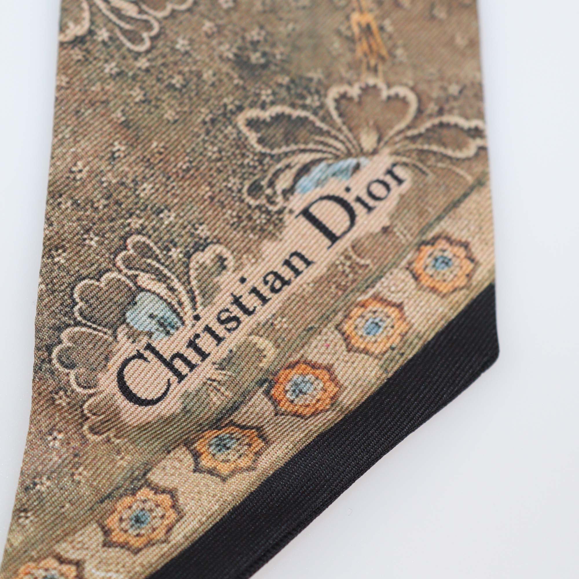 Christian Dior Brown Silk Printed Bandeau