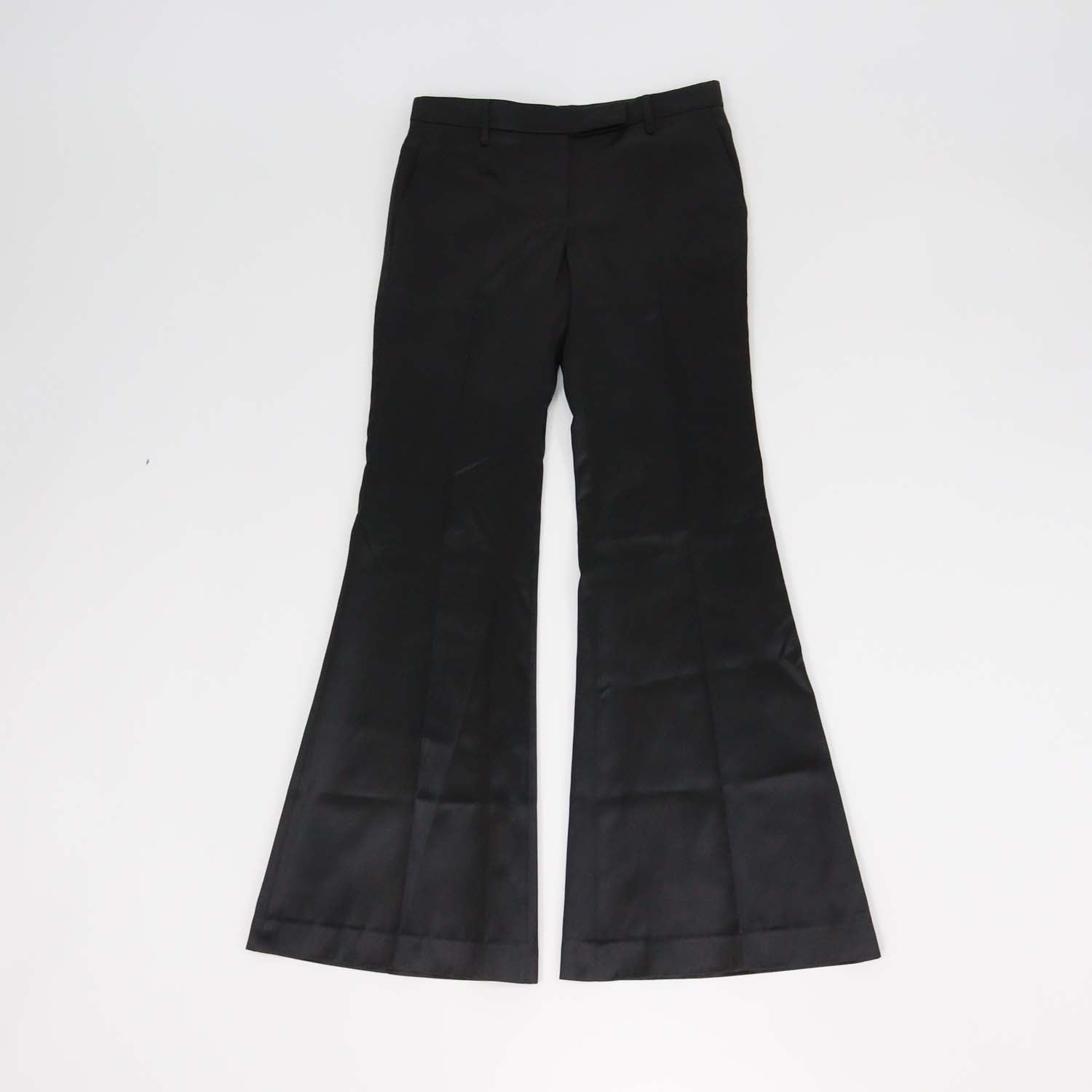 Brunello Cucinelli Black Cotton & Silk Flared Pants