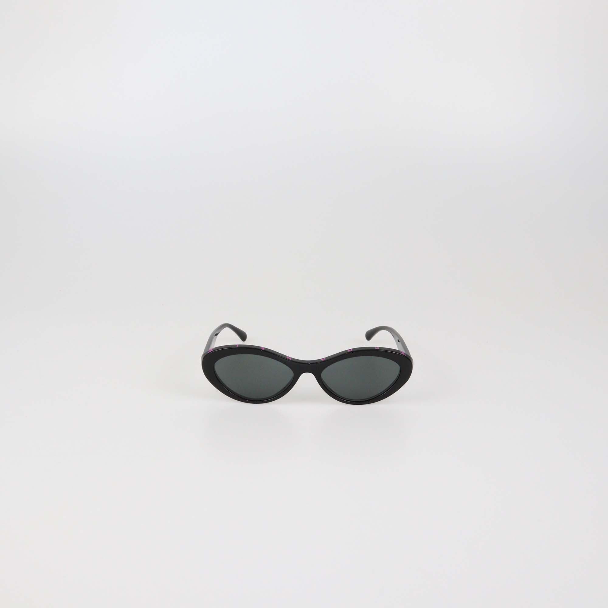 Chanel Black Oval Sunglasses