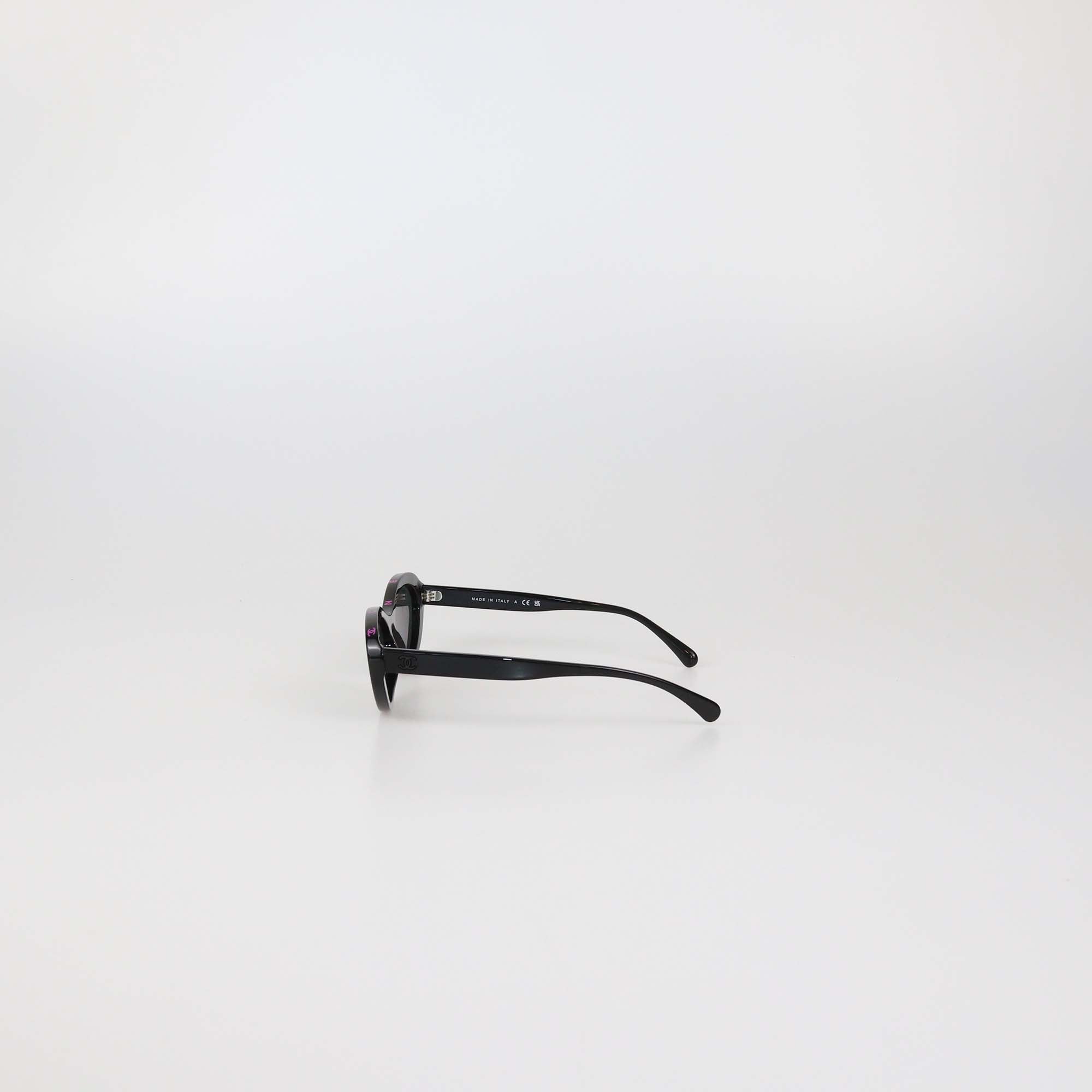 Chanel Black Oval Sunglasses