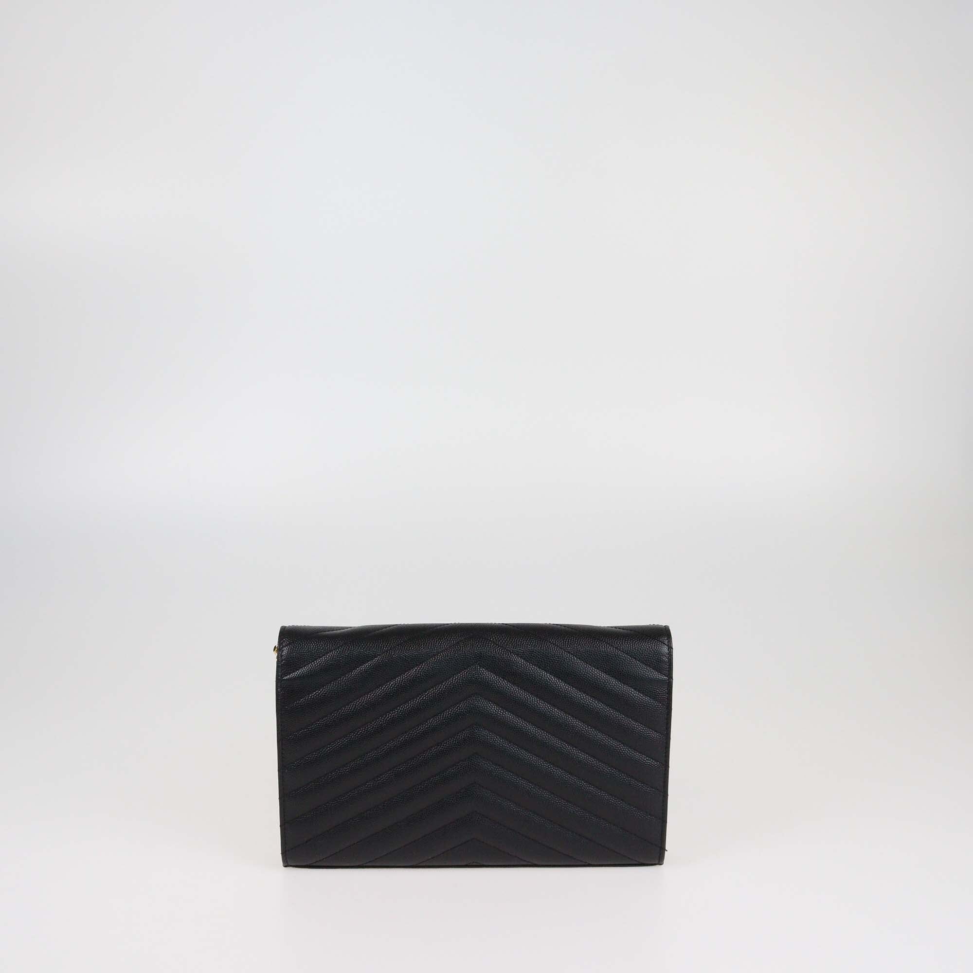 Saint Laurent Black Classic Cassandre Wallet On Chain Womens Saint Laurent