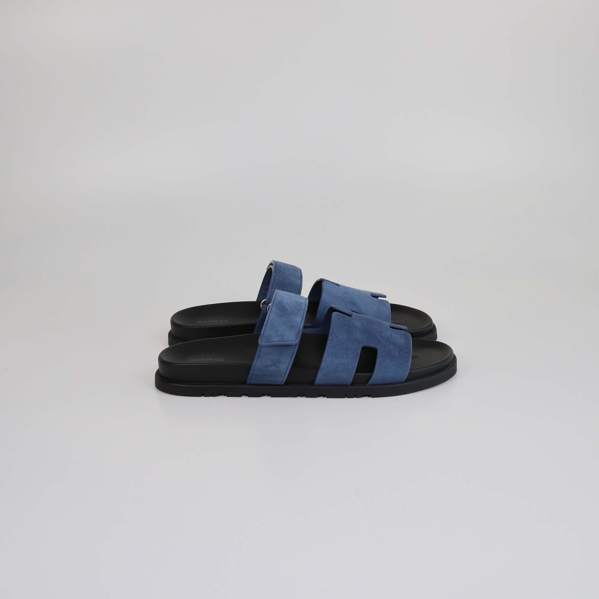 Hermes Blue Celeste Chypre Sandals Mens Hermes
