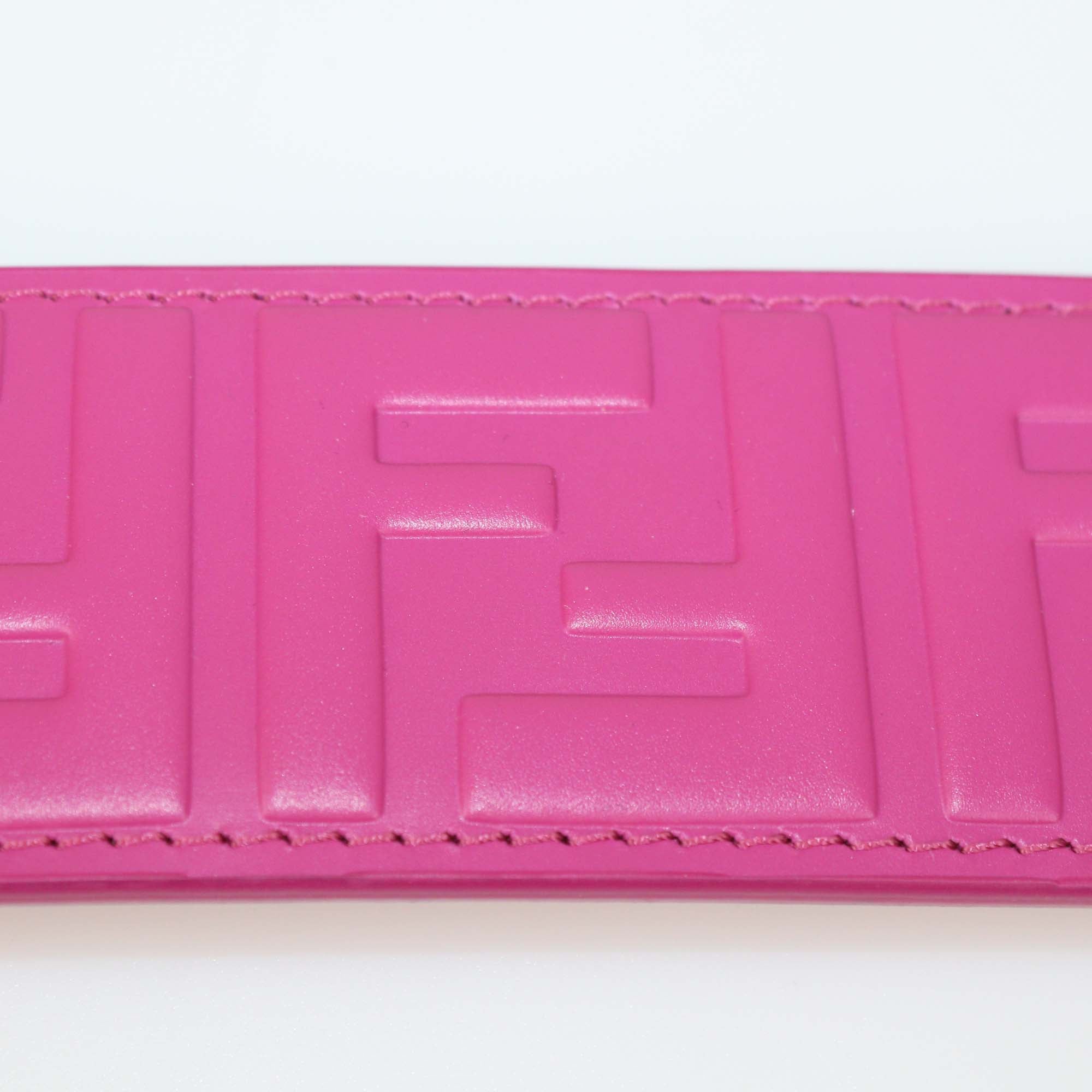 Fendi Fuchsia FF Leather Mini Strap You