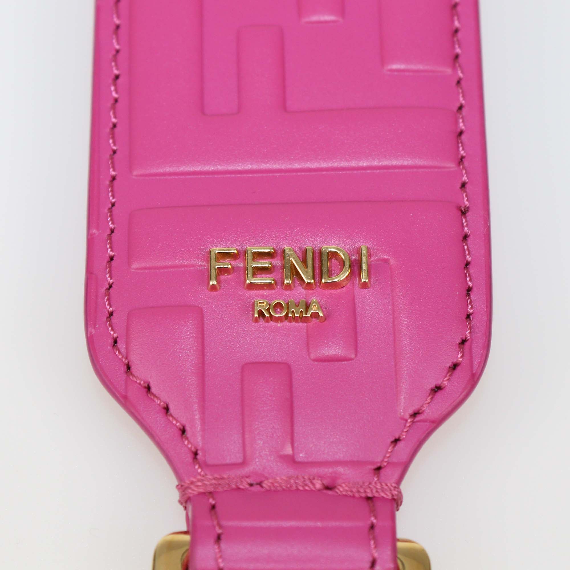 Fendi Fuchsia FF Leather Mini Strap You