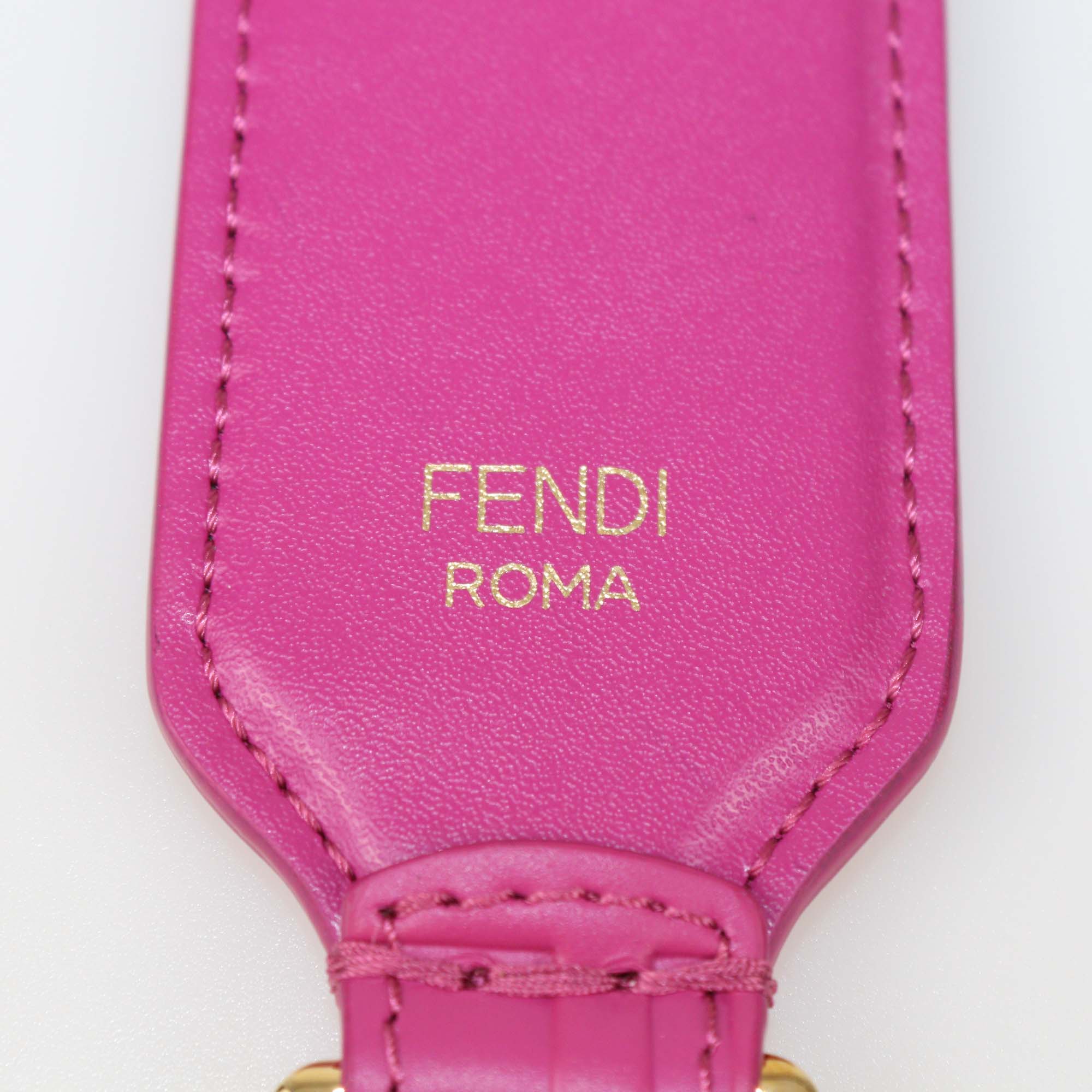 Fendi Fuchsia FF Leather Mini Strap You