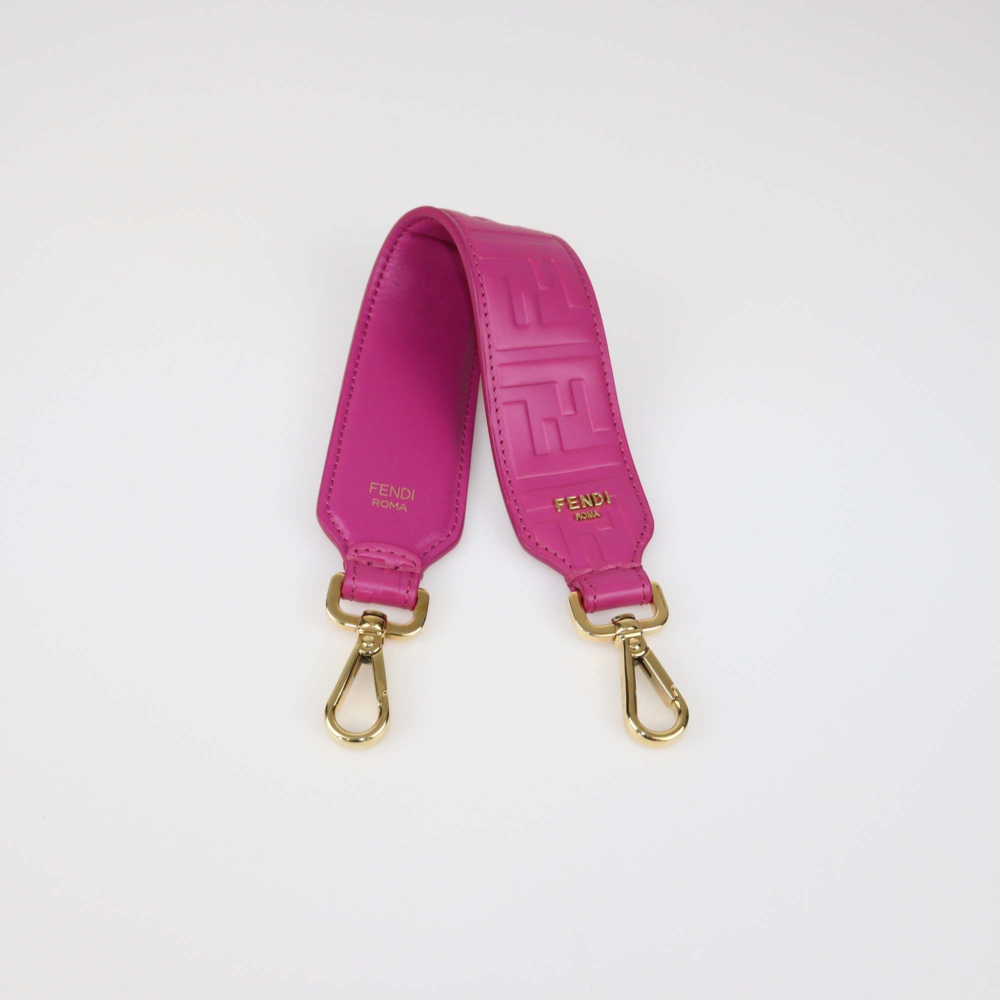 Fendi Fuchsia FF Leather Mini Strap You