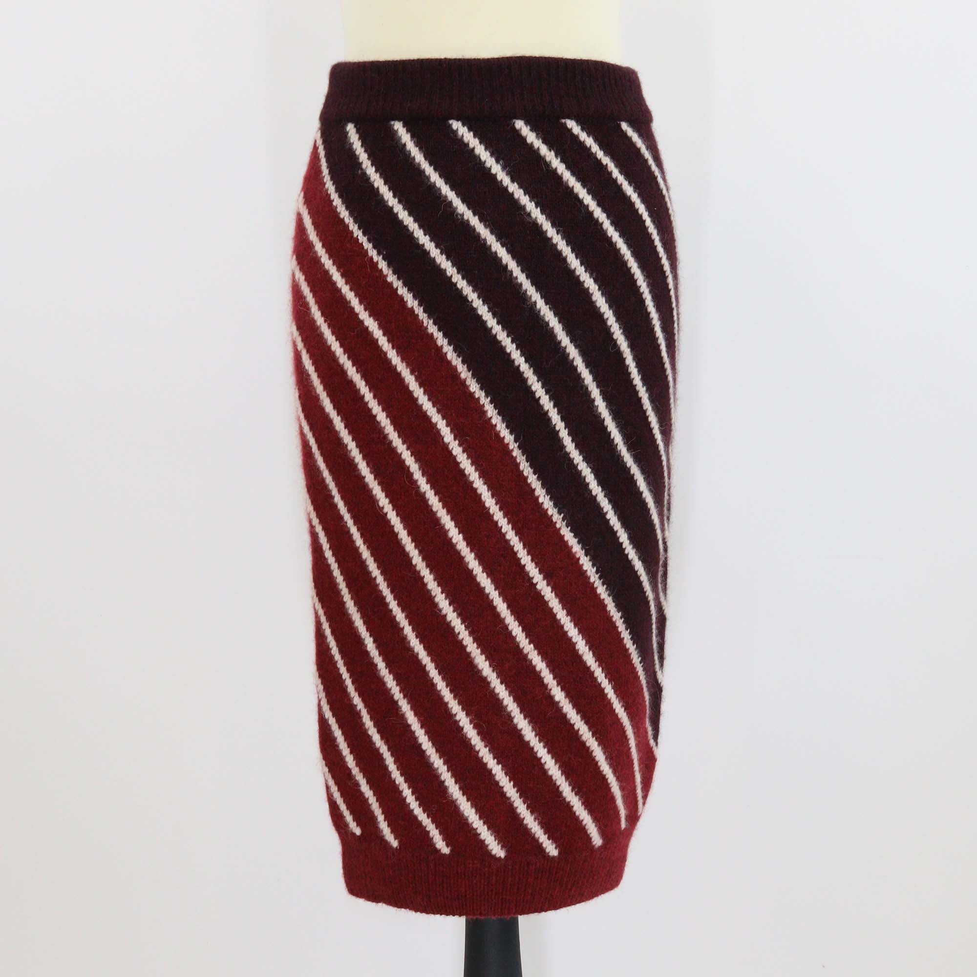 Stella McCartney Multicolor Striped Knitted Wool Midi Skirt