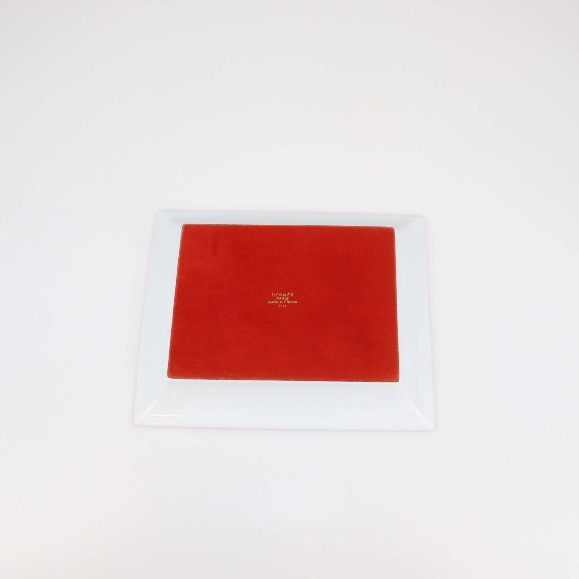 Hermes Rouge/Or Porcelain Hermes Sellier Change Tray