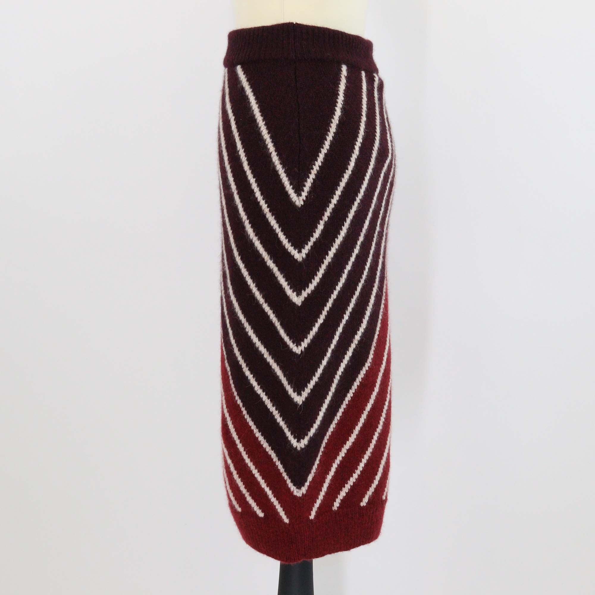 Stella McCartney Multicolor Striped Knitted Wool Midi Skirt