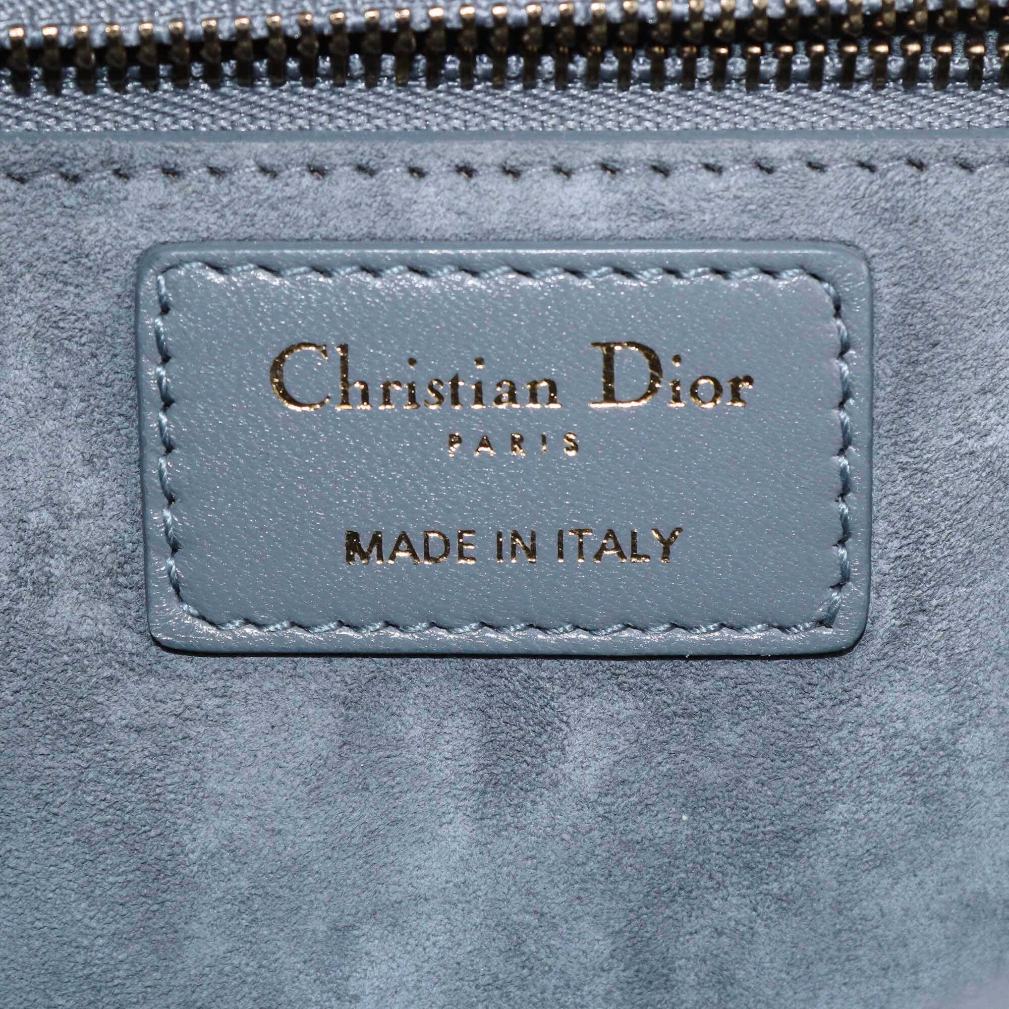 Christian Dior Grey Quilted Studded Medium Addict Flap Bag Womens Christian Dior
