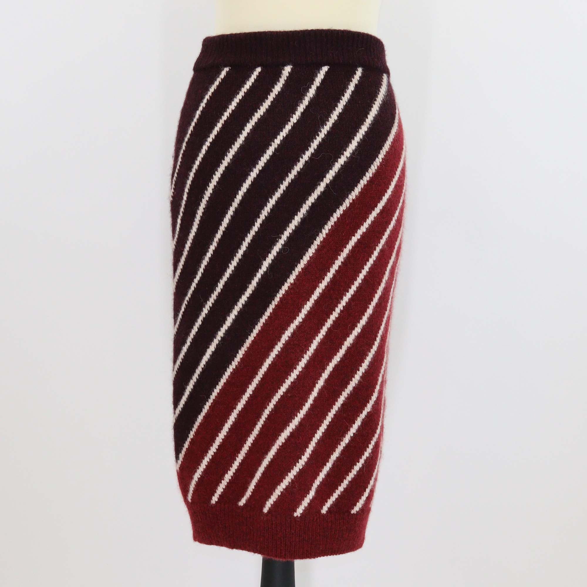 Stella McCartney Multicolor Striped Knitted Wool Midi Skirt