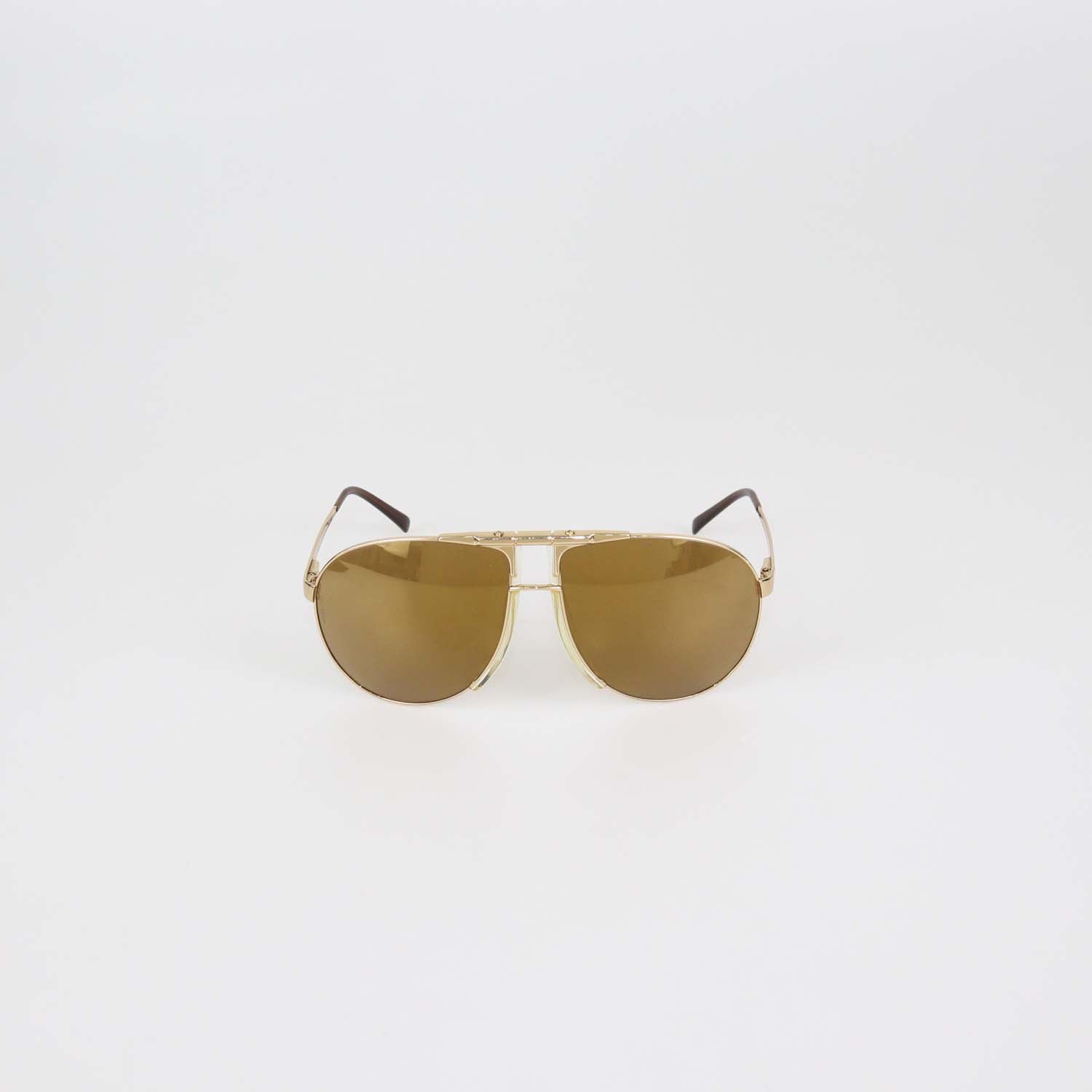 Dolce & Gabbana Gold/Brown Oversized Aviator Sunglasses