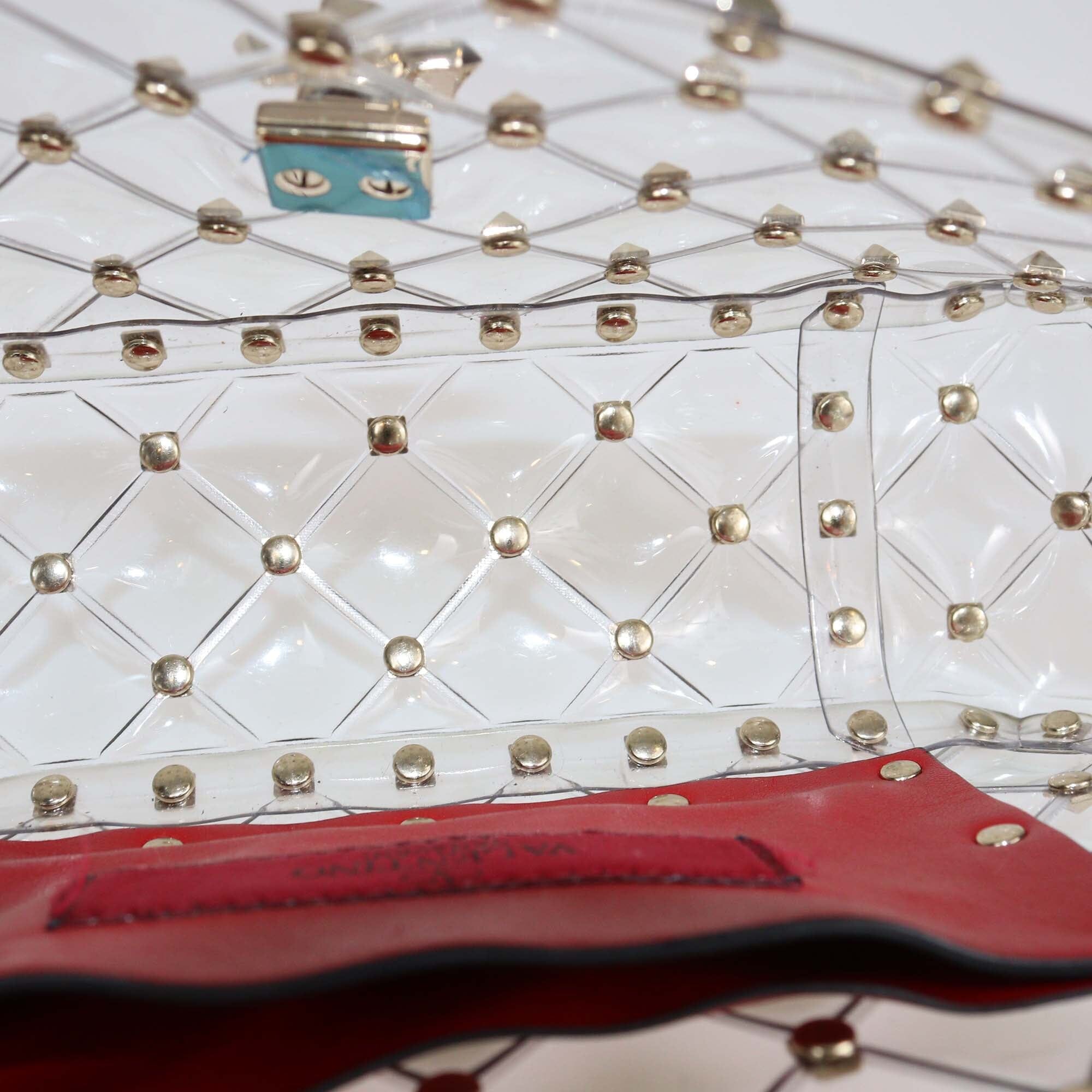Valentino Clear Small Rockstud Spike Top Handle Bag Womens Valentino