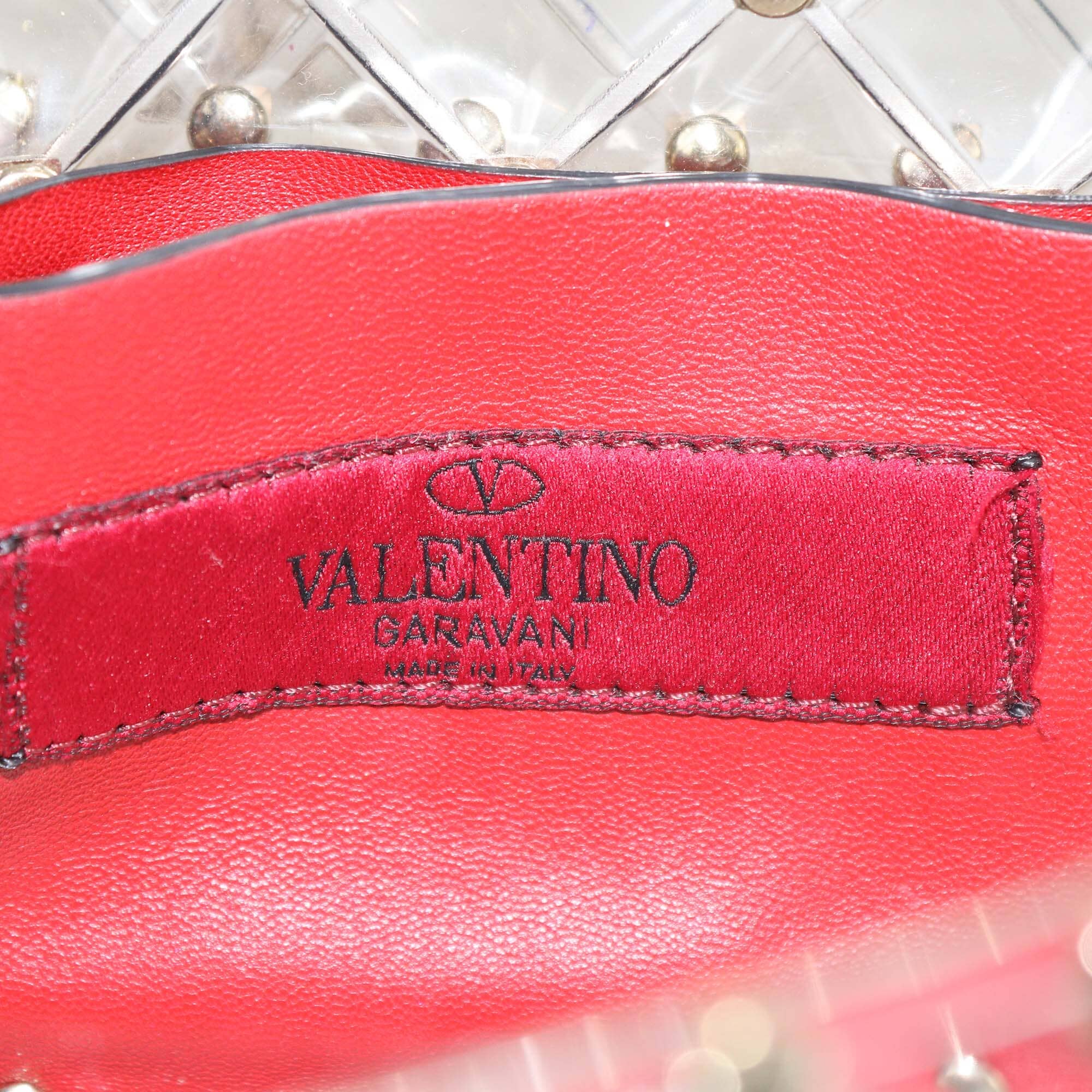 Valentino Clear Small Rockstud Spike Top Handle Bag Womens Valentino