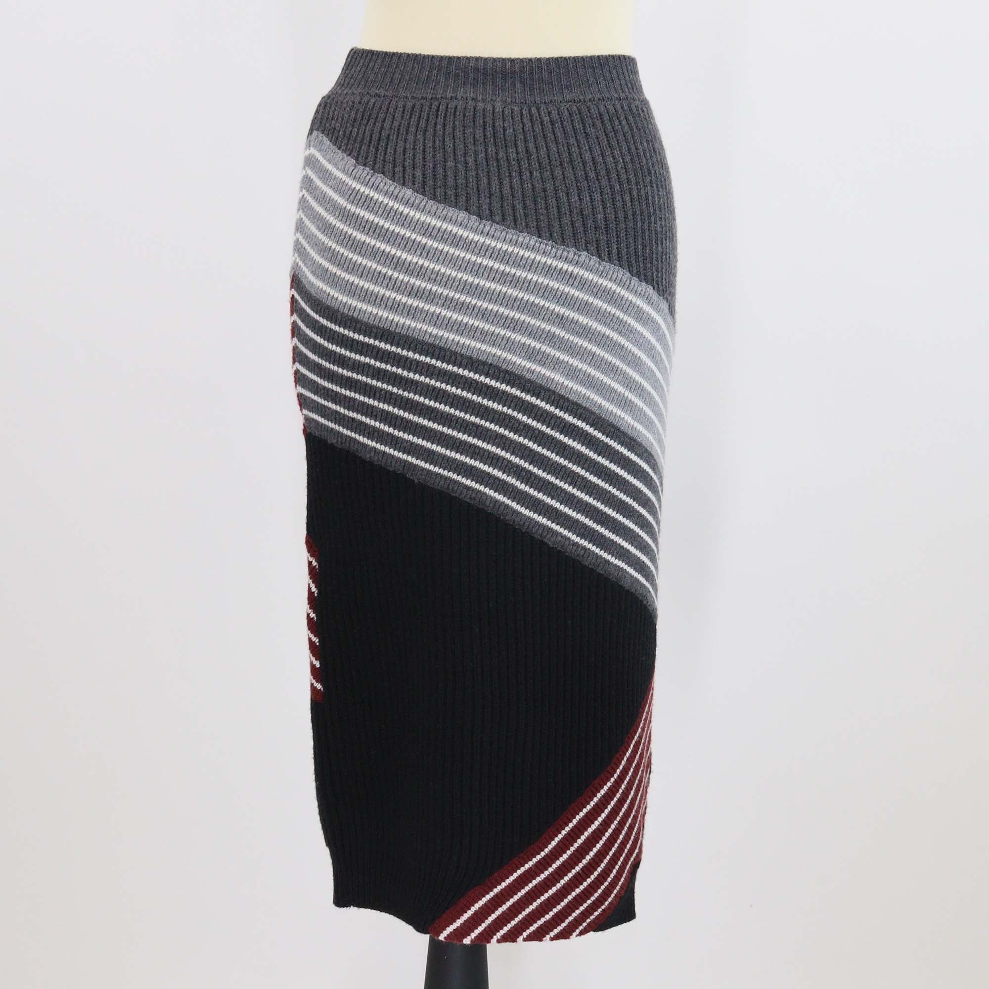 Stella McCartney Multicolor Striped Knitted Wool Midi Skirt