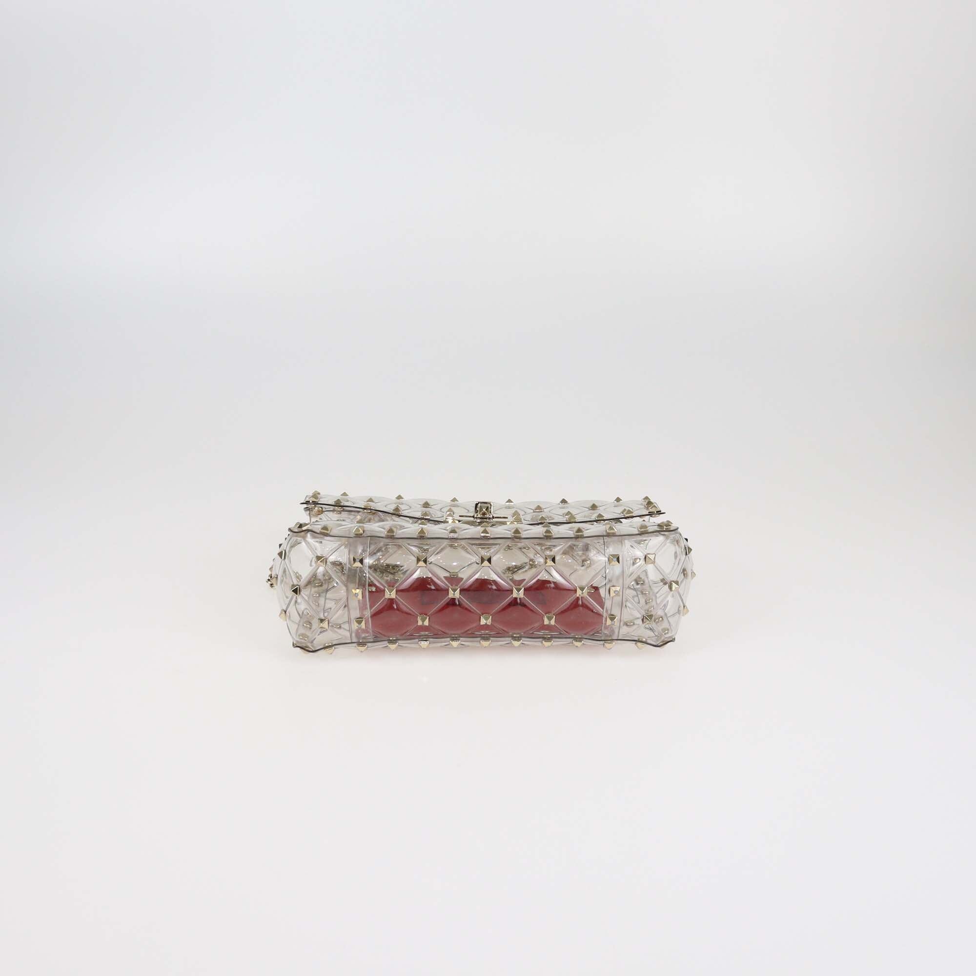 Valentino Clear Small Rockstud Spike Top Handle Bag Womens Valentino