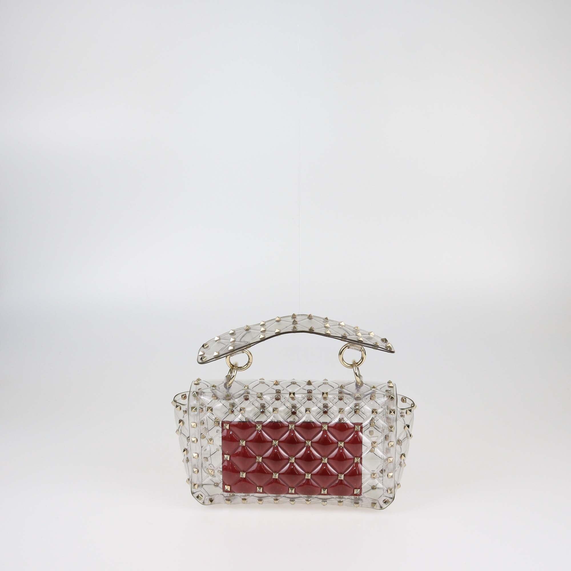 Valentino Clear Small Rockstud Spike Top Handle Bag Womens Valentino