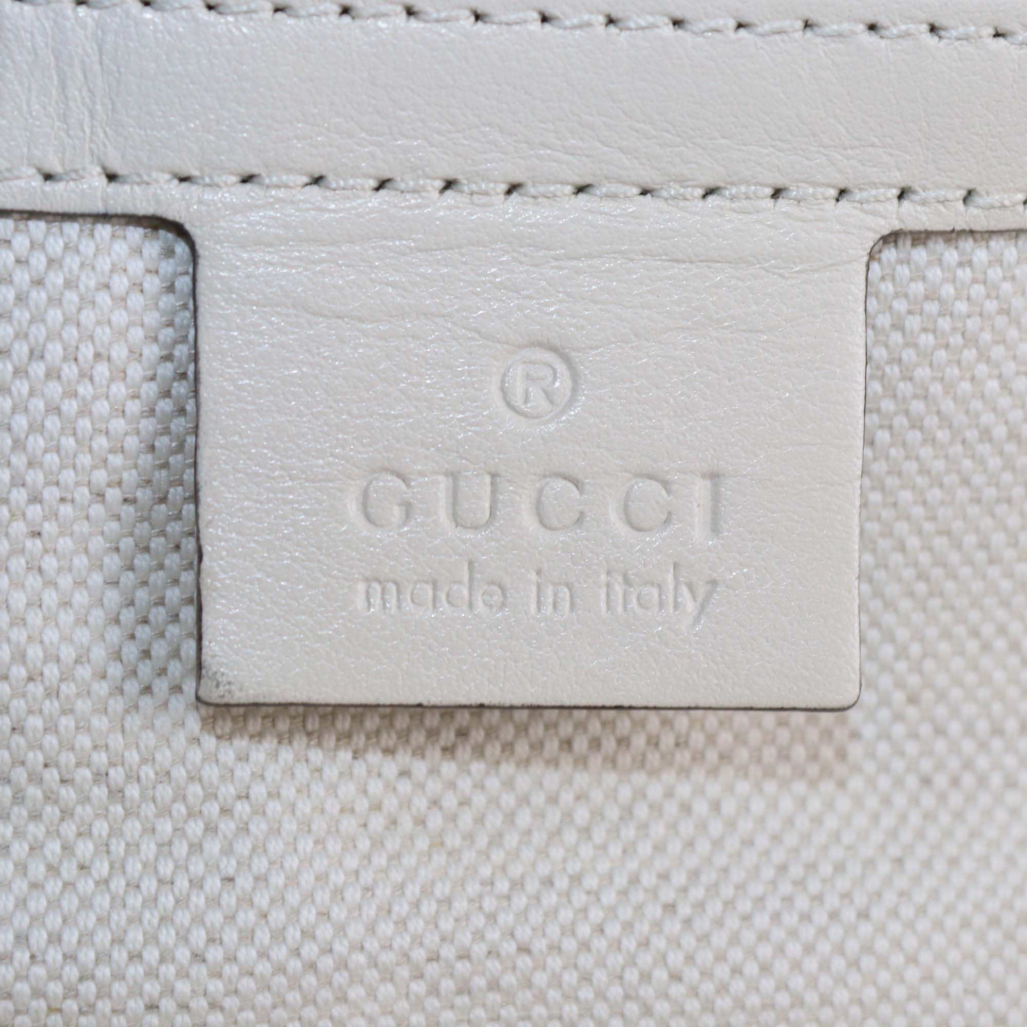Gucci Off White Jumbo GG Embossed Leather Backpack