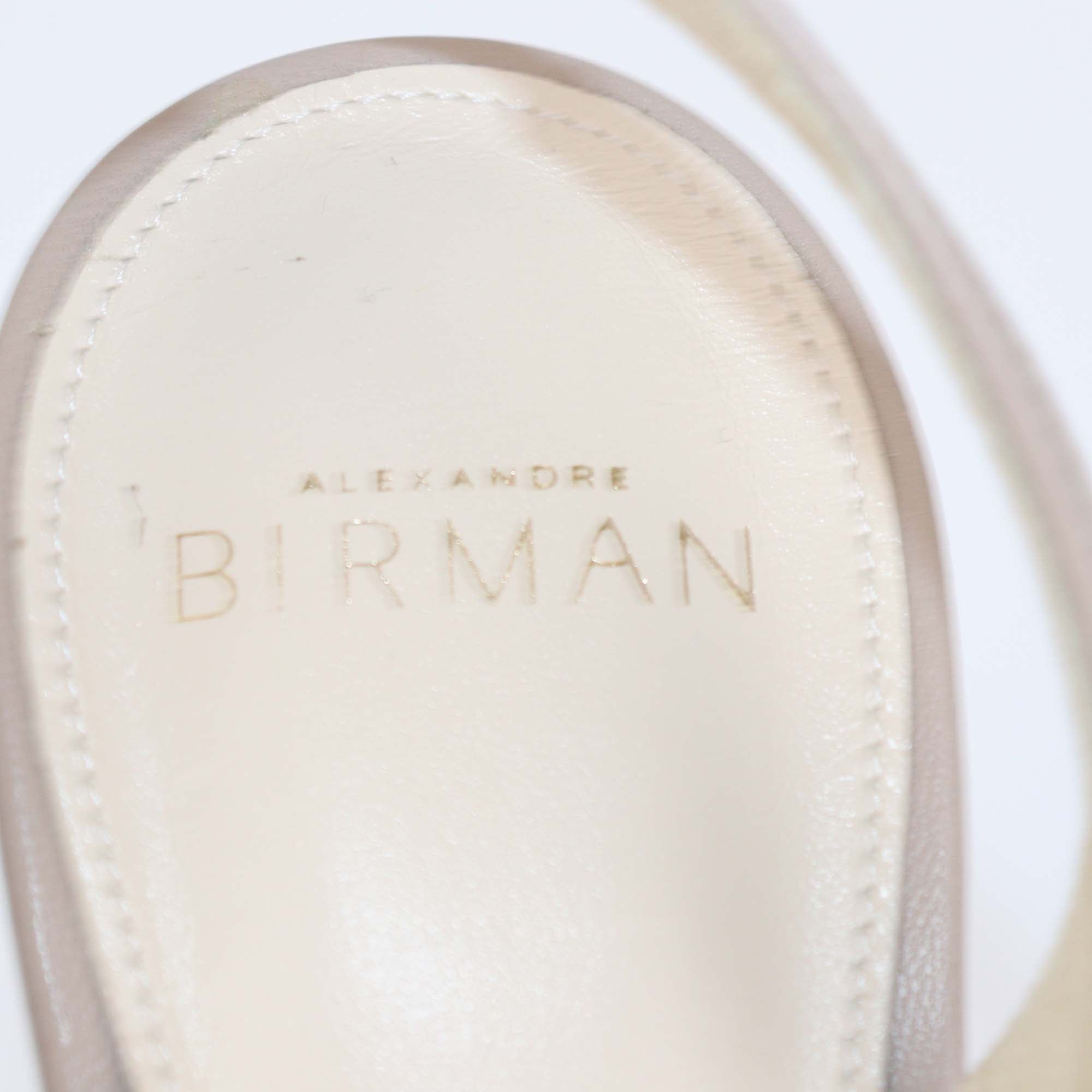 Alexandre Birman Beige Suede Bonny Slingback Pumps