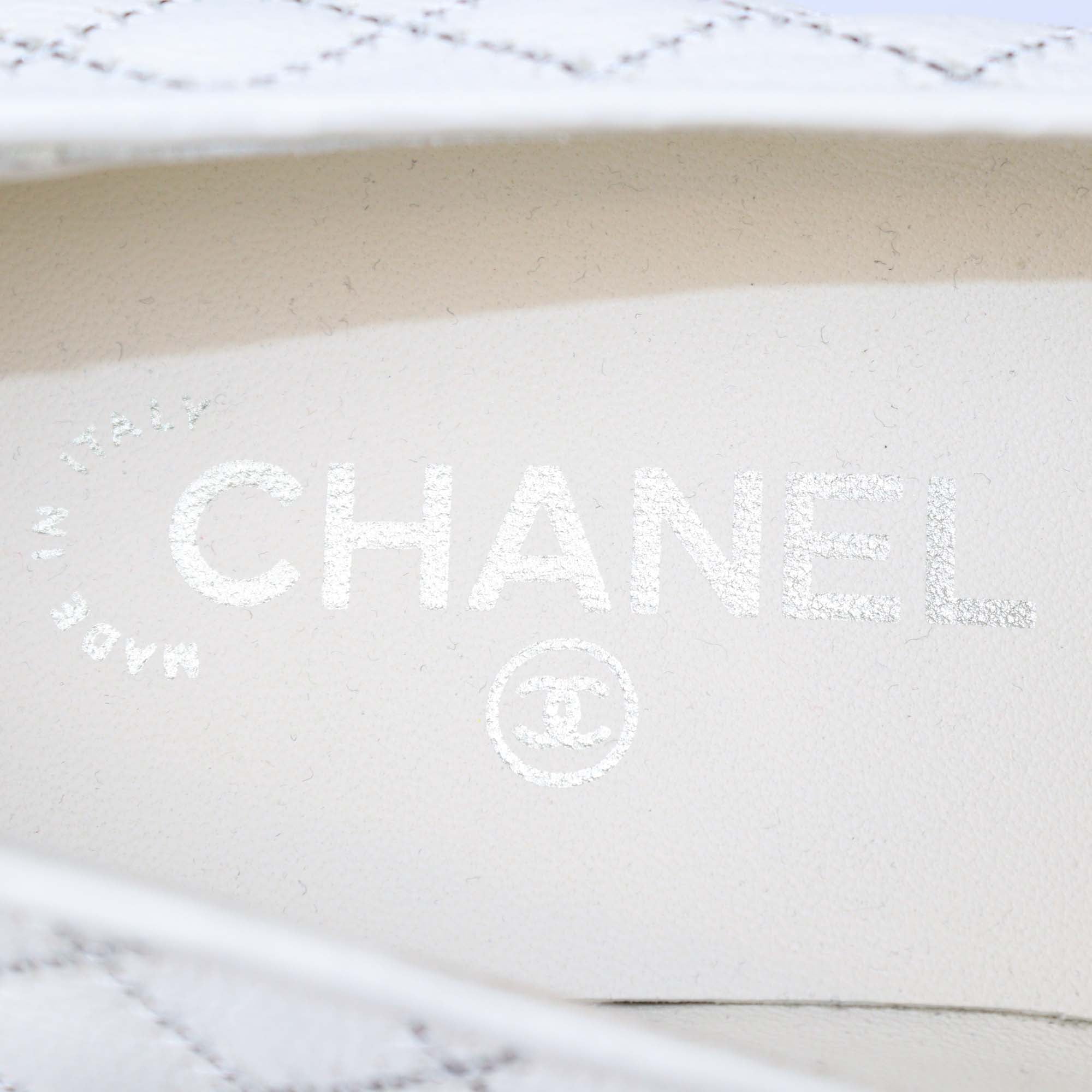 Chanel Off White Quilted Leather Slip On Loafers