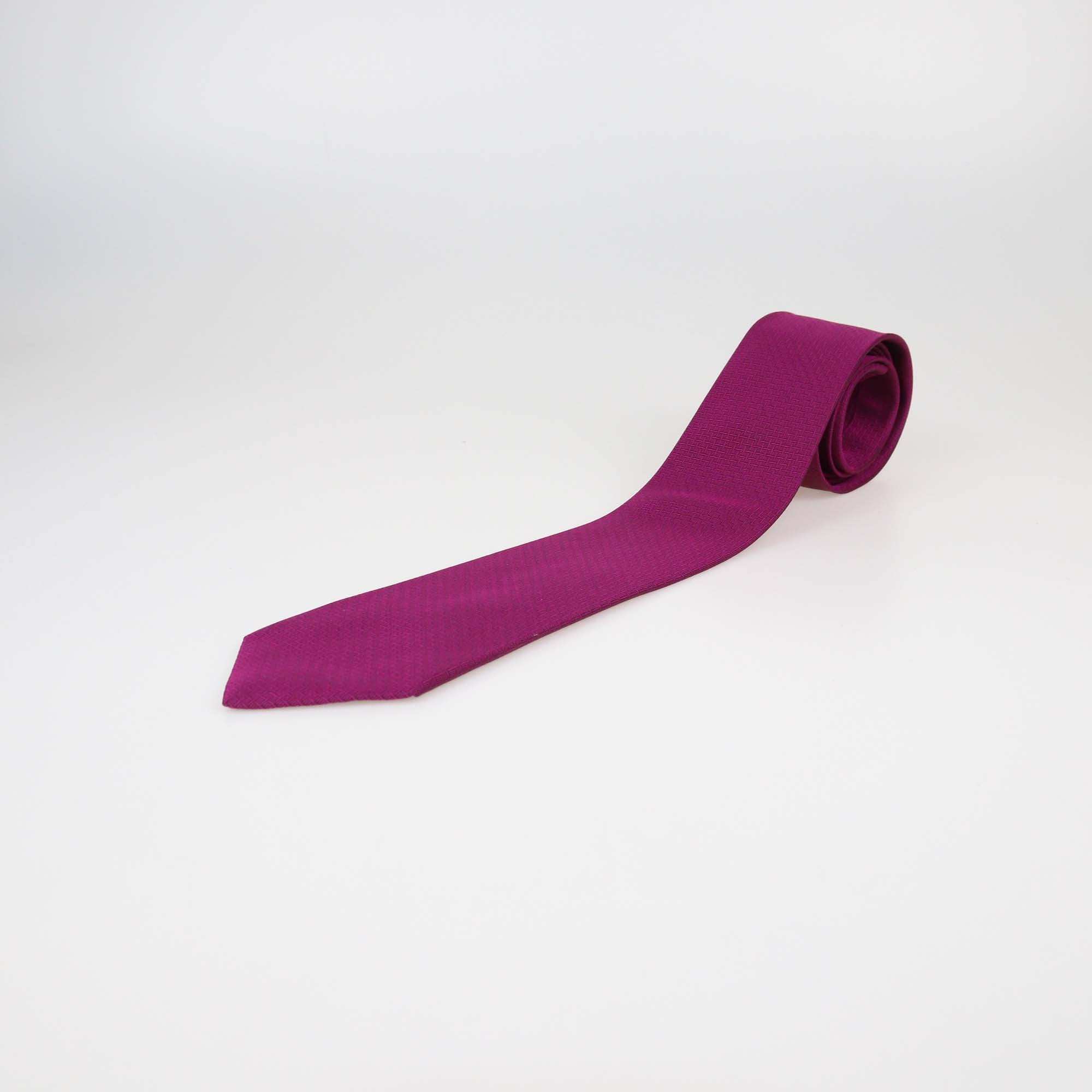 Hermes Fuchsia Silk Geometrical H Tie