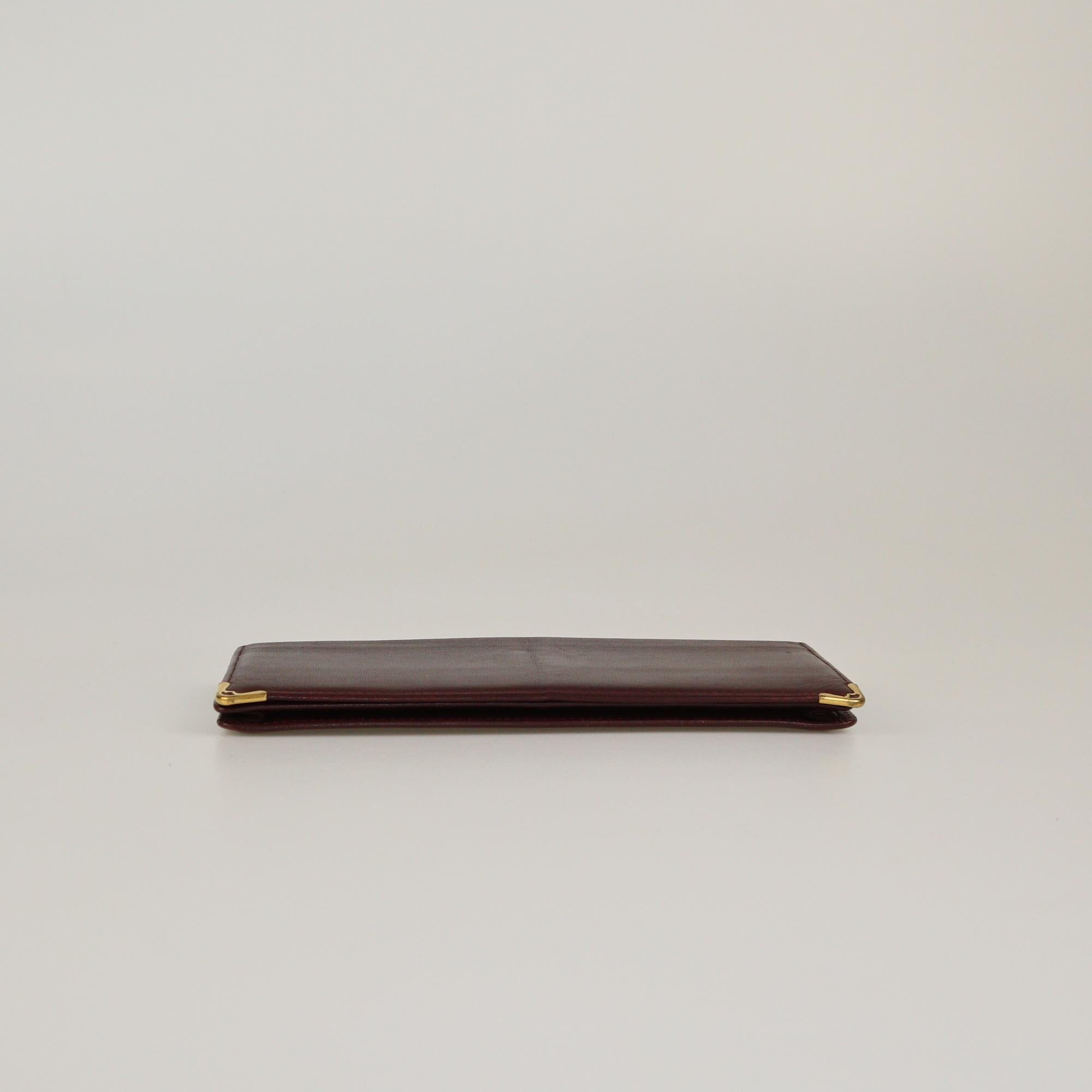 Cartier Burgundy Must de Cartier Long Bifold Wallet Womens Cartier