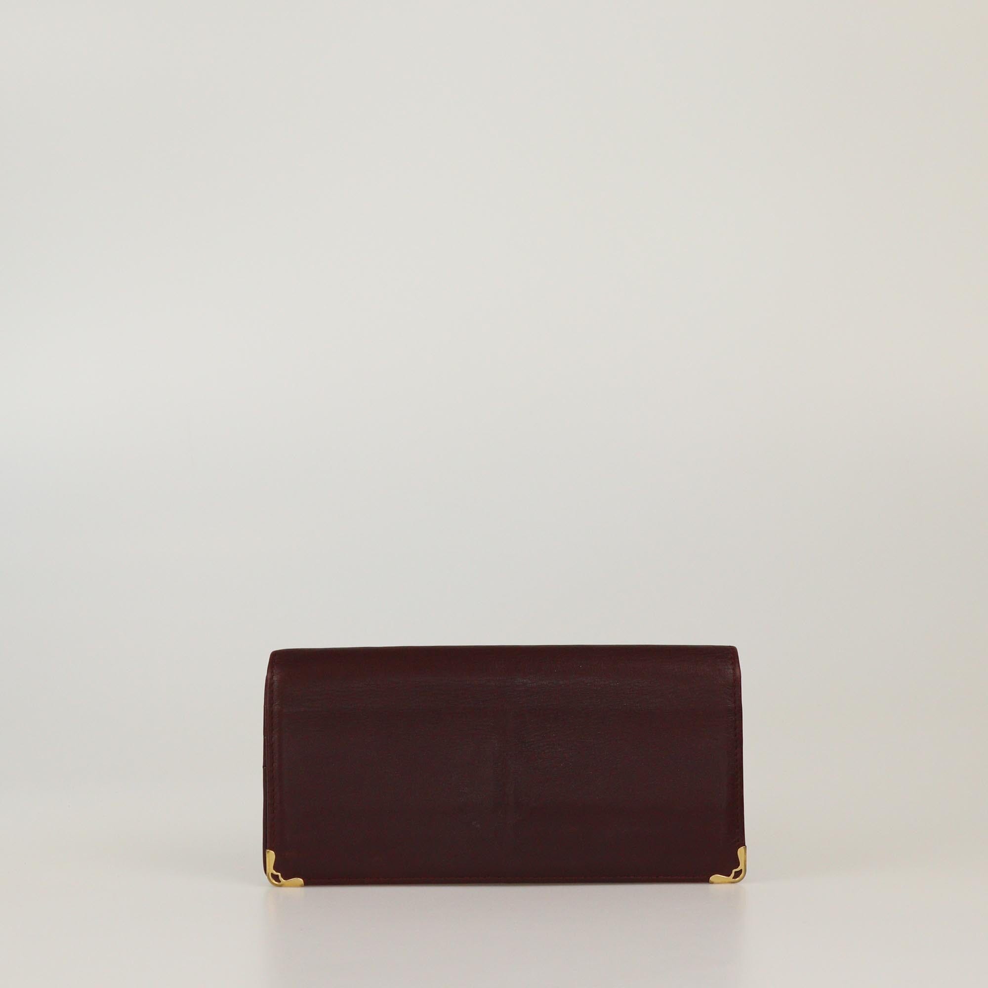 Cartier Burgundy Must de Cartier Long Bifold Wallet Womens Cartier