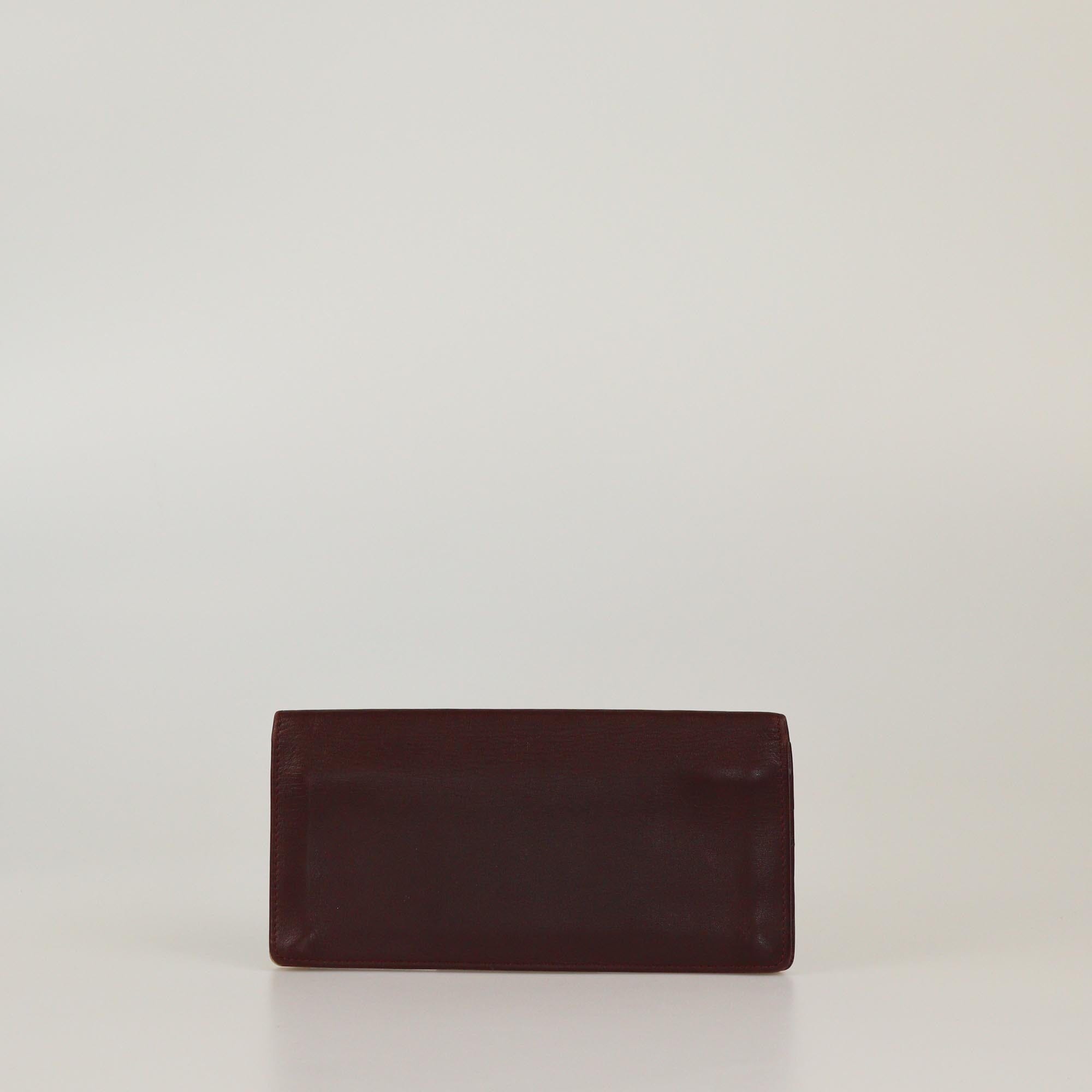 Cartier Burgundy Must de Cartier Long Bifold Wallet Womens Cartier