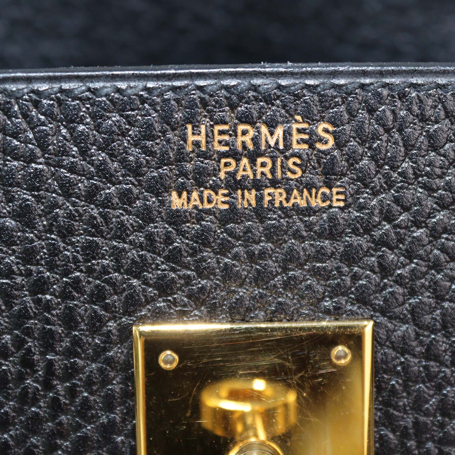 Hermes Black Clemence Leather Gold Hardware Birkin 35 Bag
