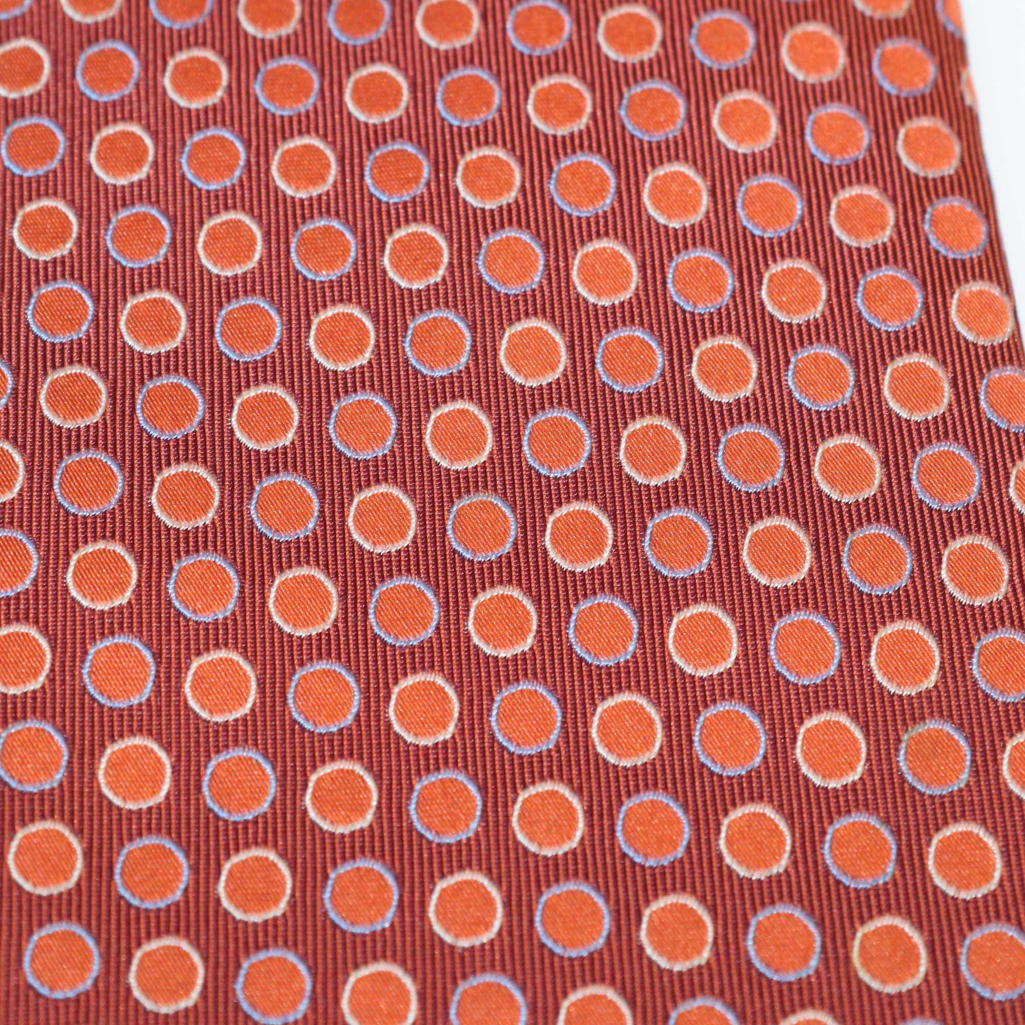 Hermes Orange Silk Polka Dots Print Tie