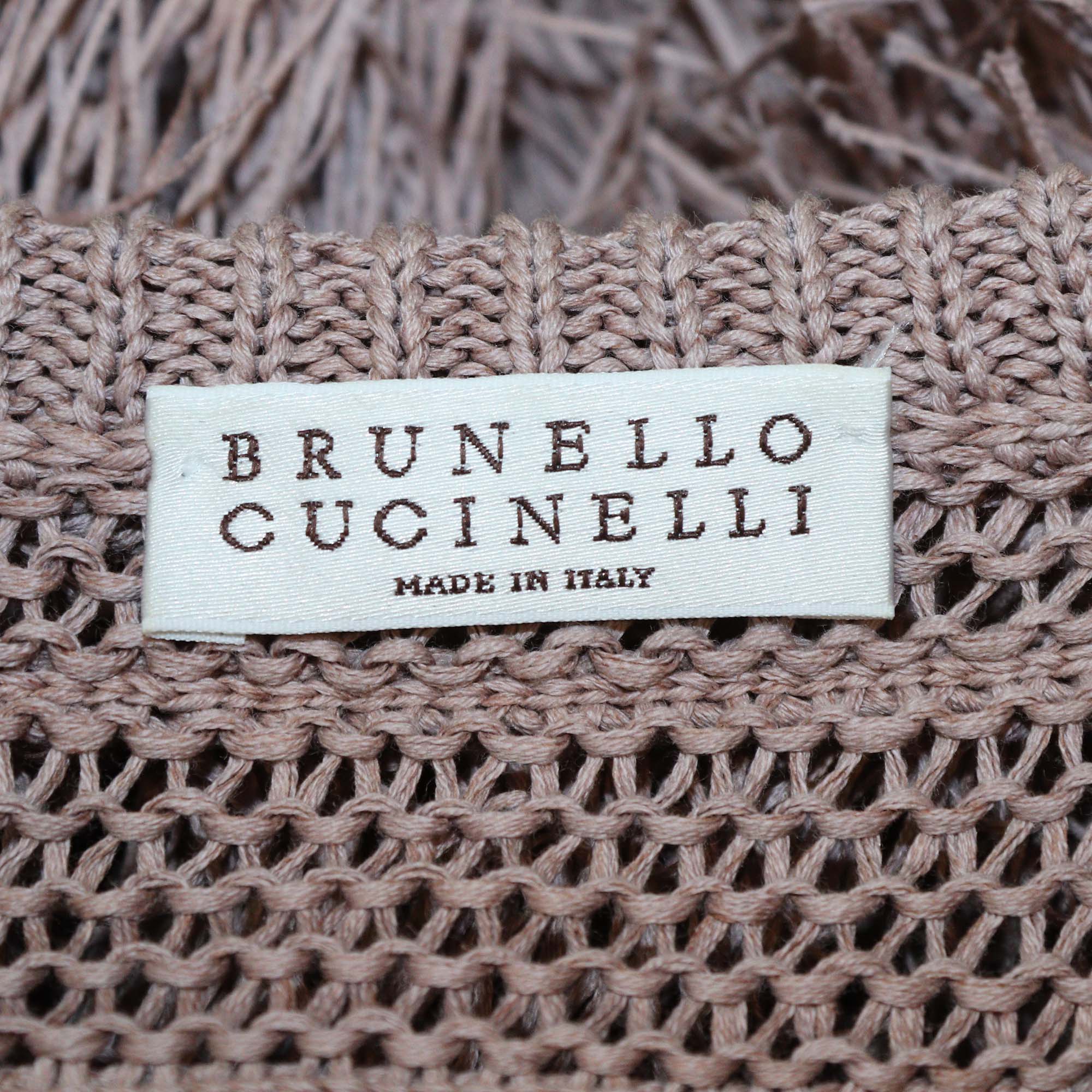 Brunello Cucinelli Mauve Cotton Fringe Sleeveless Vest